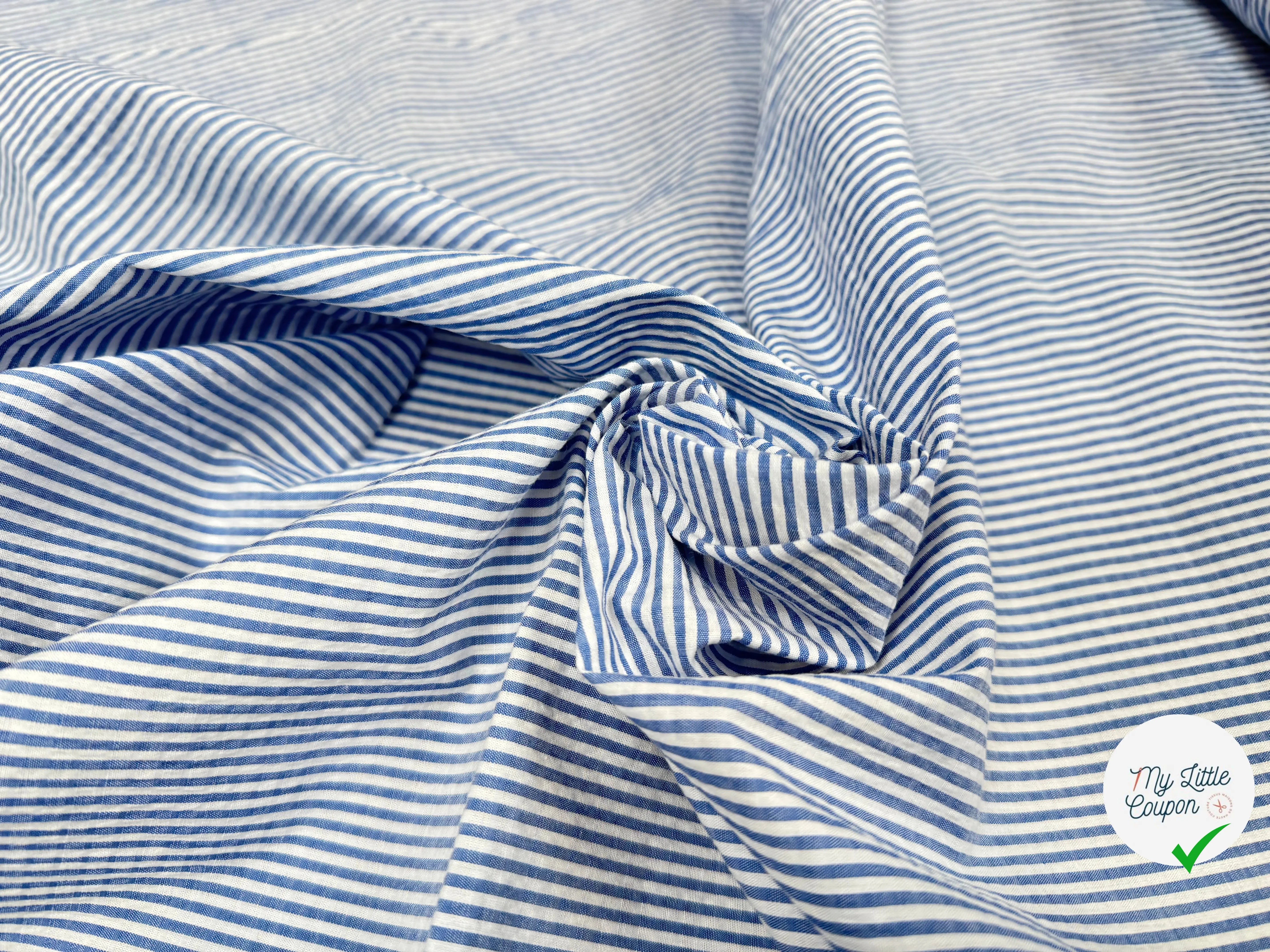 ( CHUTE) TISSU BLEU MARINE POPELINE - TOILE CARREAU MARINE (29) - My Little Coupon