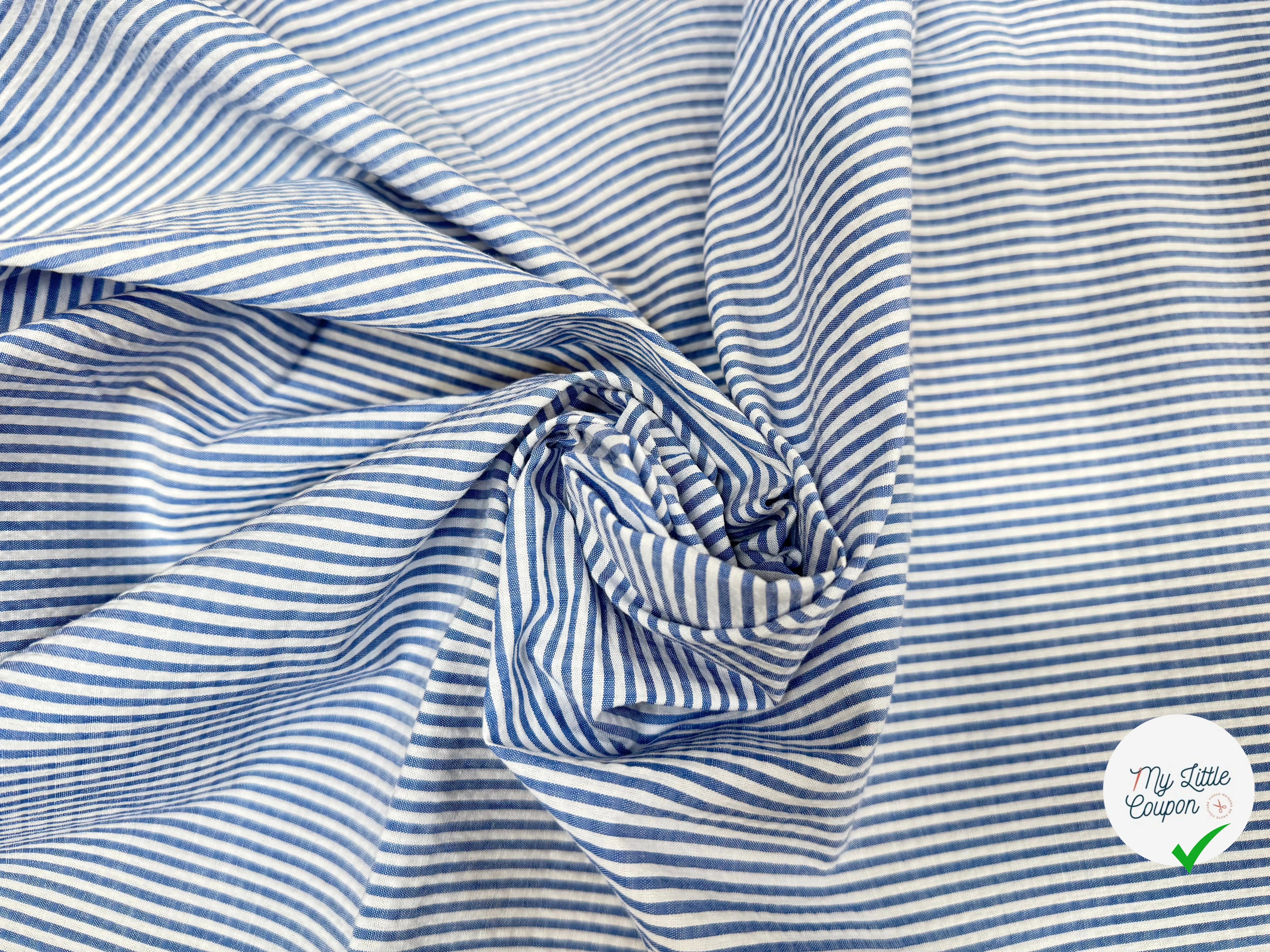 ( CHUTE) TISSU BLEU MARINE POPELINE - TOILE CARREAU MARINE (29) - My Little Coupon