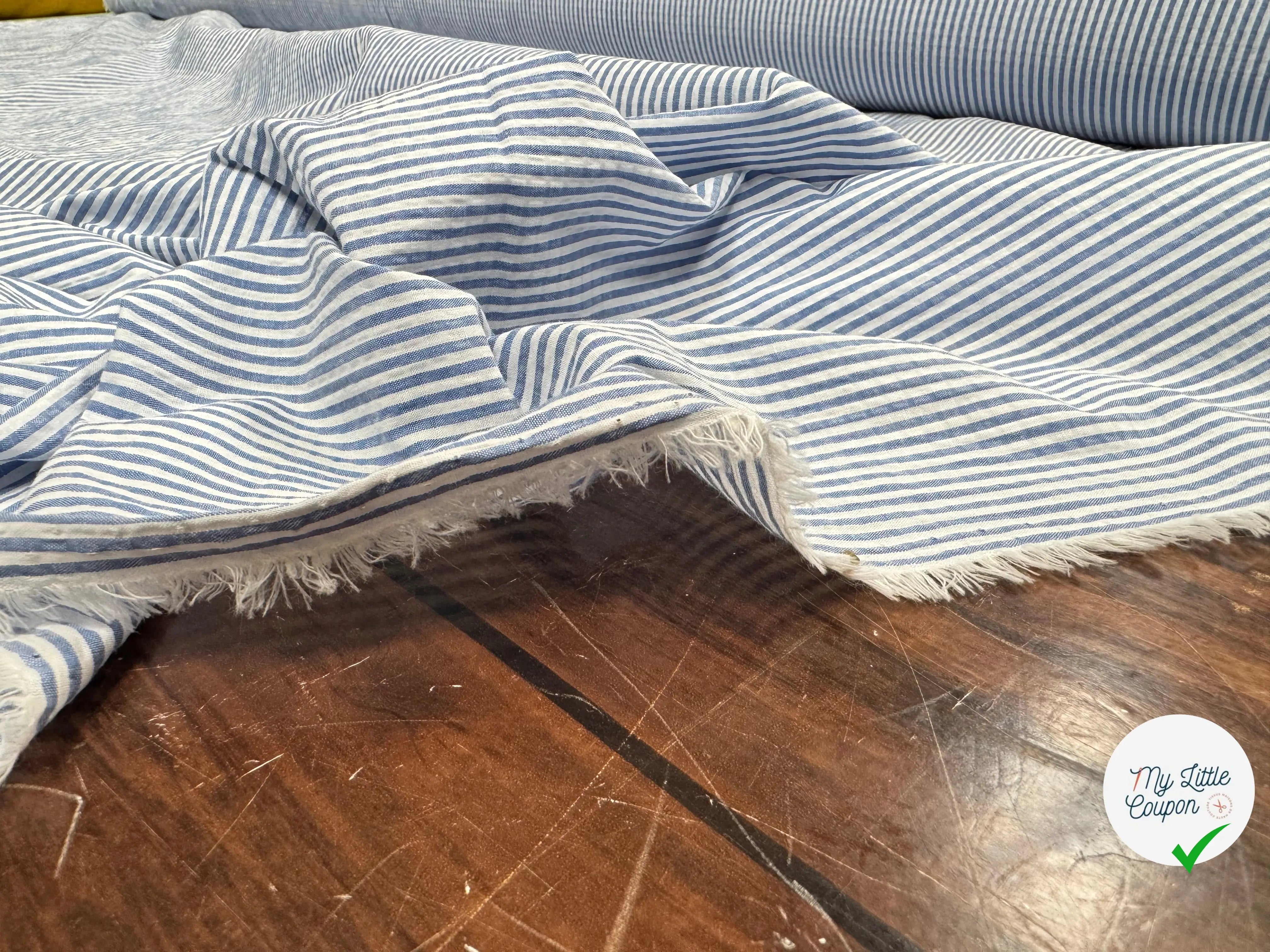( CHUTE) TISSU BLEU MARINE POPELINE - TOILE CARREAU MARINE (29) - My Little Coupon