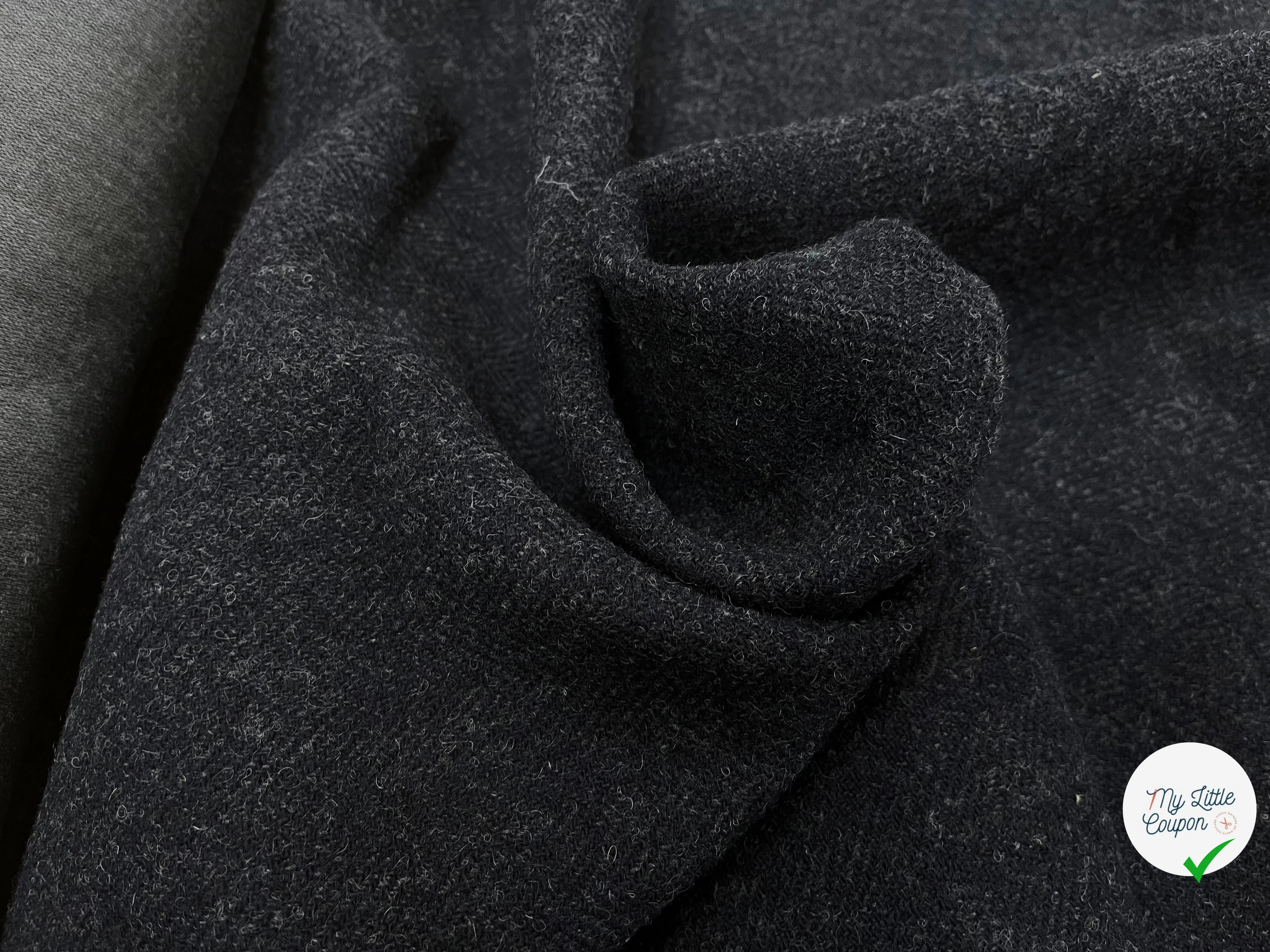 (CHUTE)CABAN DE LAINE BLEU GRIS CROCHET - My Little Coupon