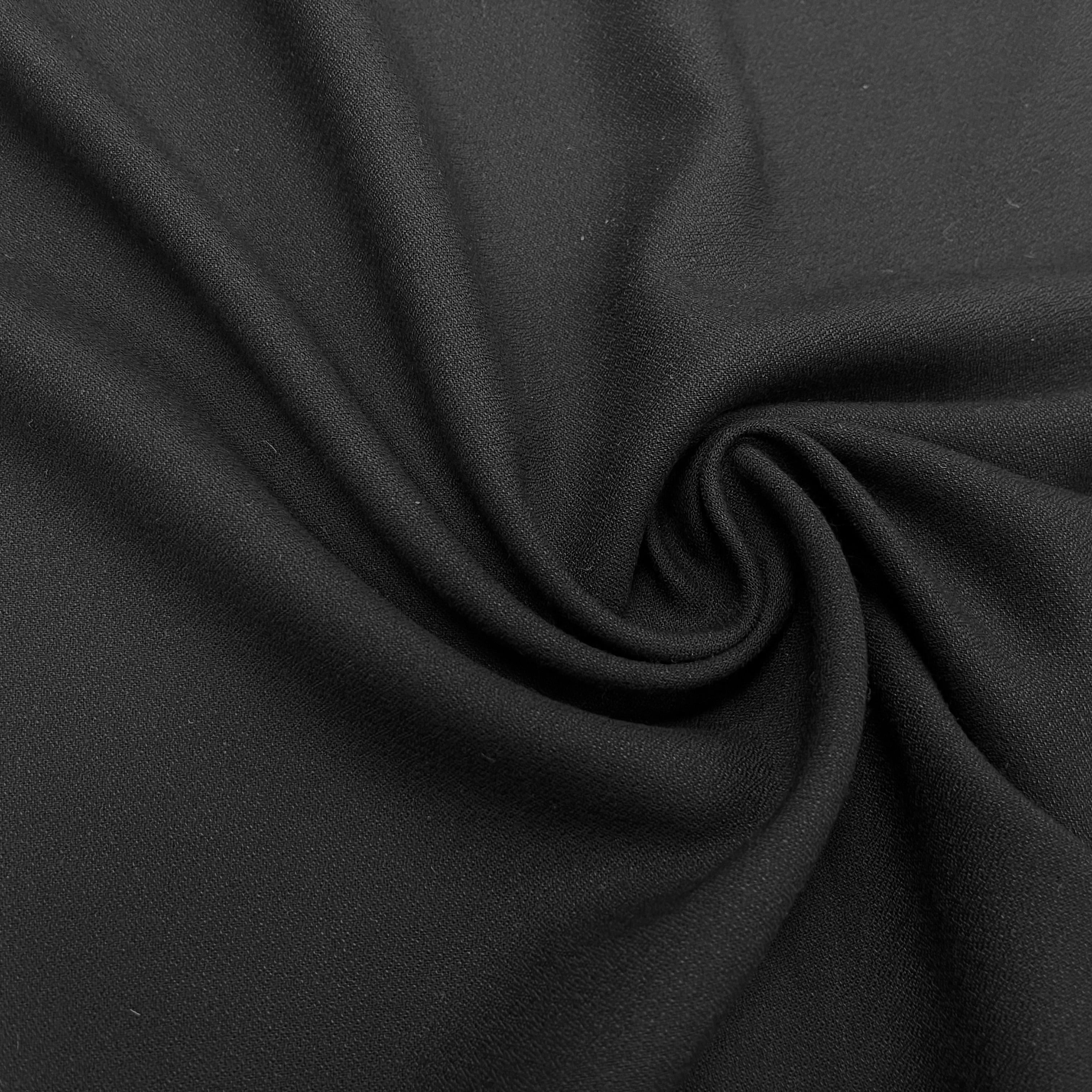 (CHUTE)CREPE VISCOSE 20% LAINE NOIR - My Little Coupon
