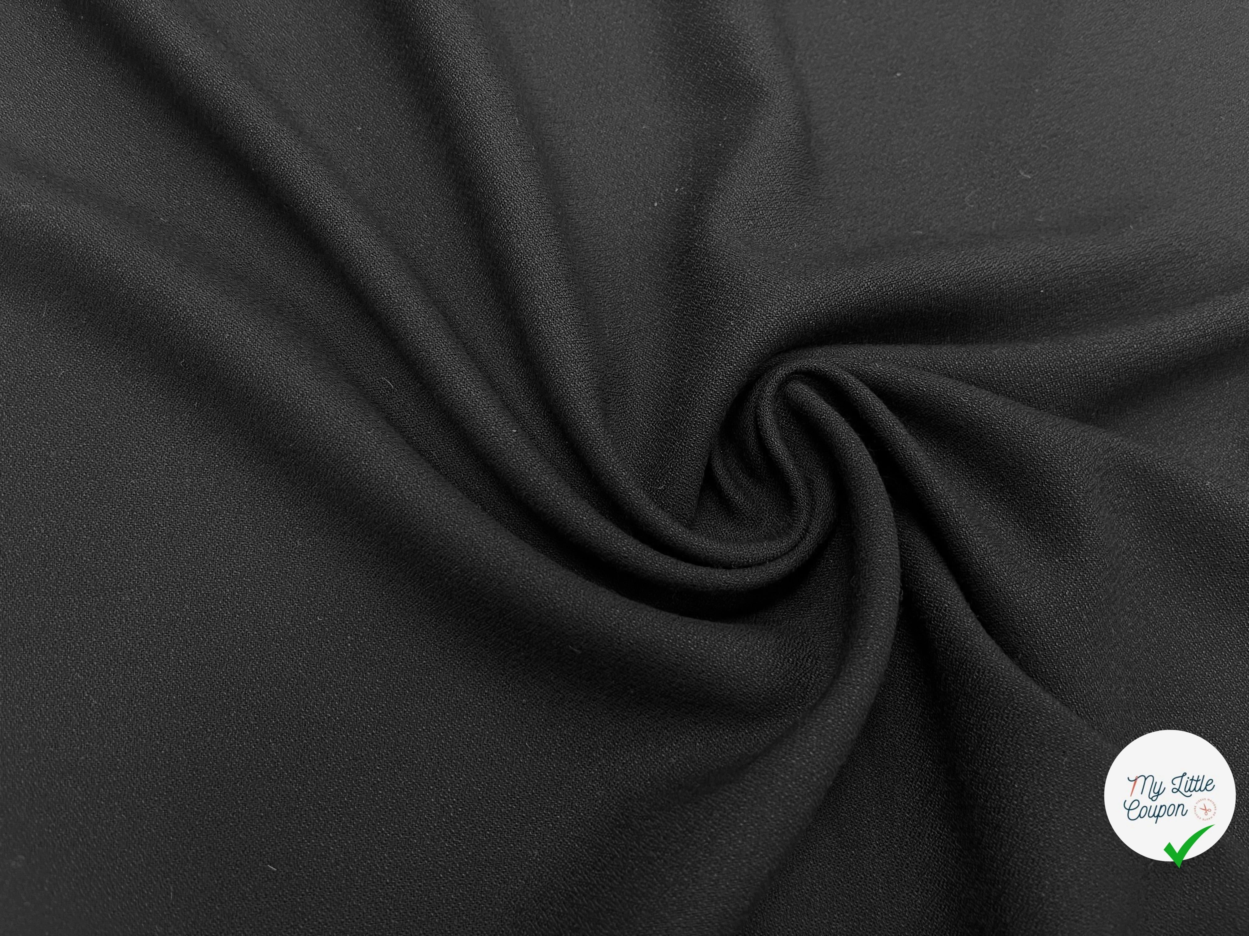 (CHUTE)CREPE VISCOSE 20% LAINE NOIR - My Little Coupon