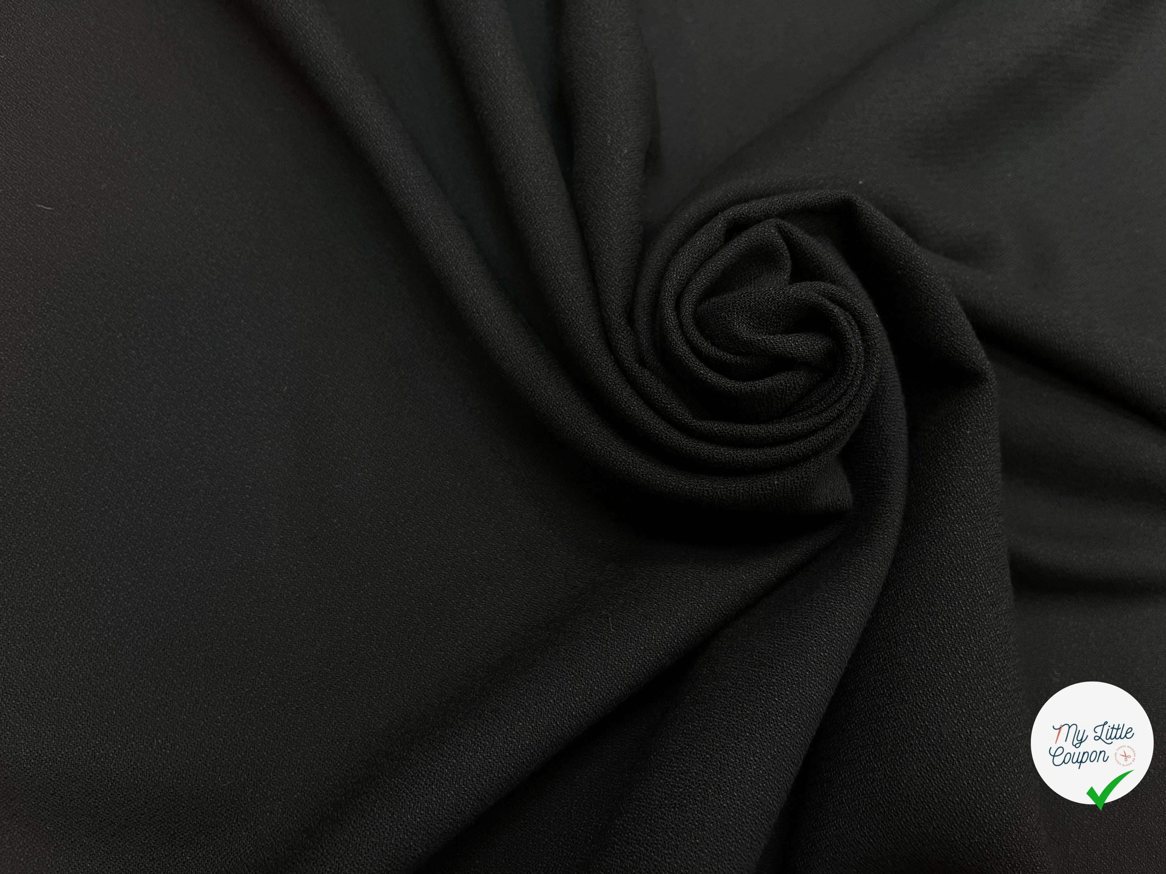 (CHUTE)CREPE VISCOSE 20% LAINE NOIR - My Little Coupon