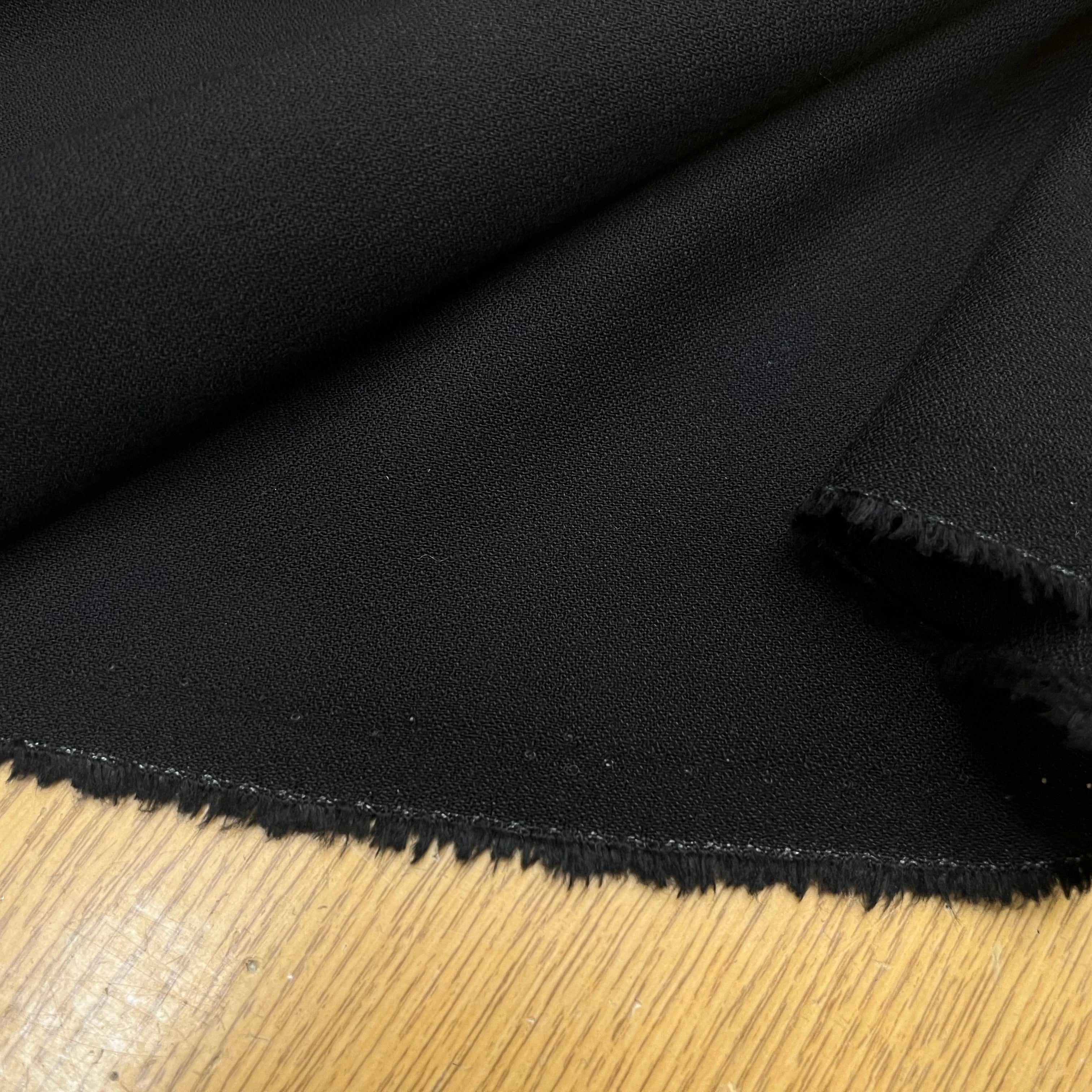(CHUTE)CREPE VISCOSE 20% LAINE NOIR - My Little Coupon