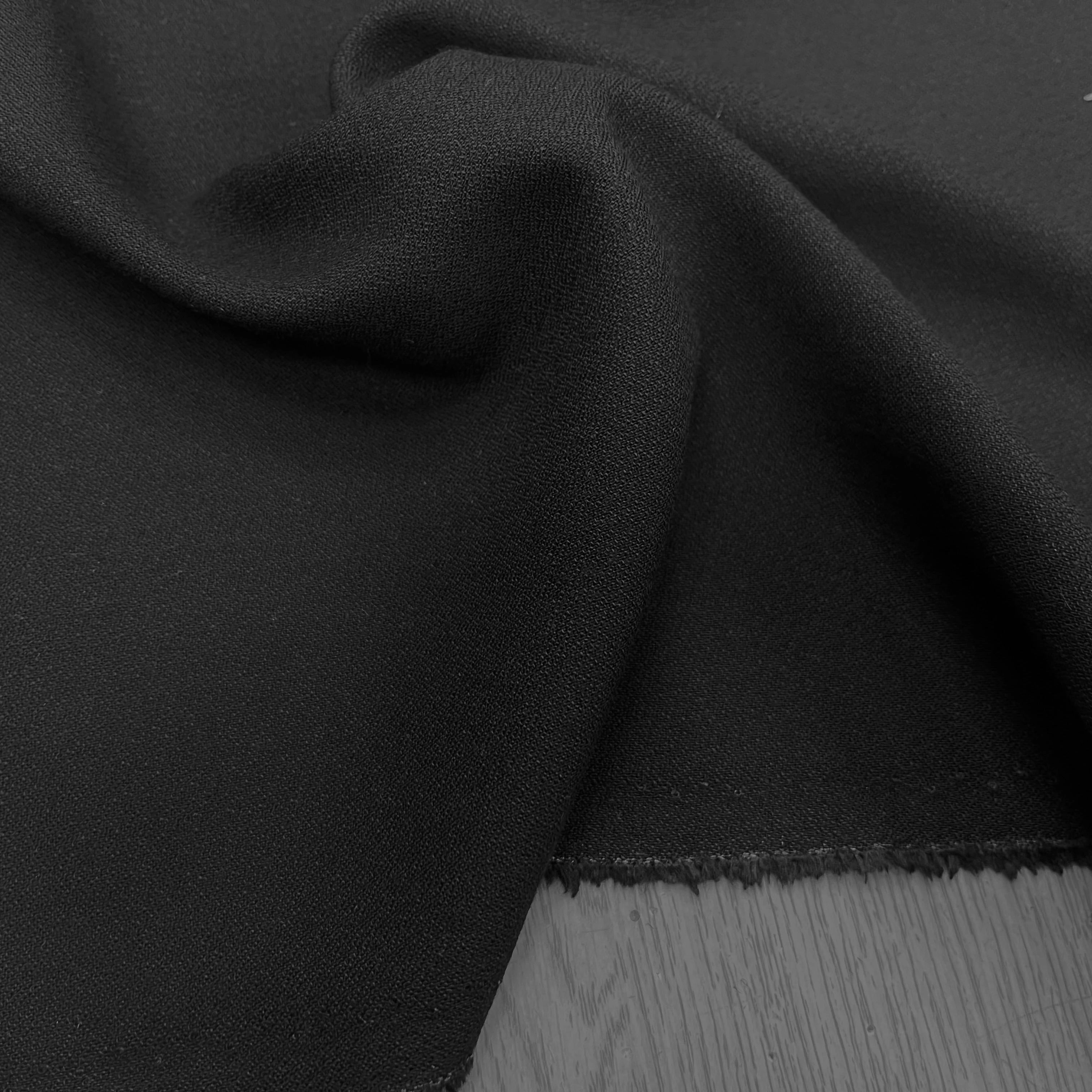 (CHUTE)CREPE VISCOSE 20% LAINE NOIR - My Little Coupon