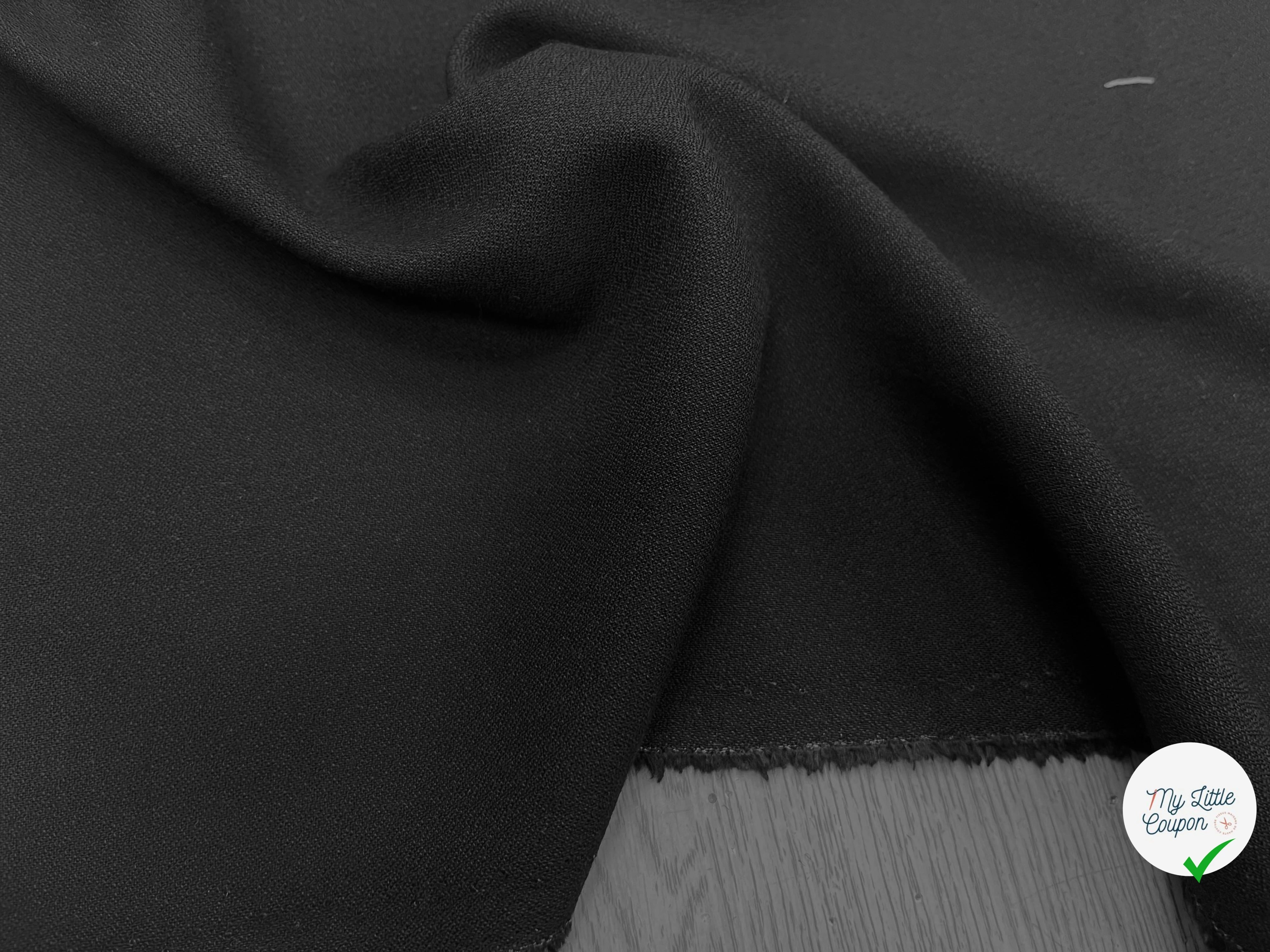 (CHUTE)CREPE VISCOSE 20% LAINE NOIR - My Little Coupon