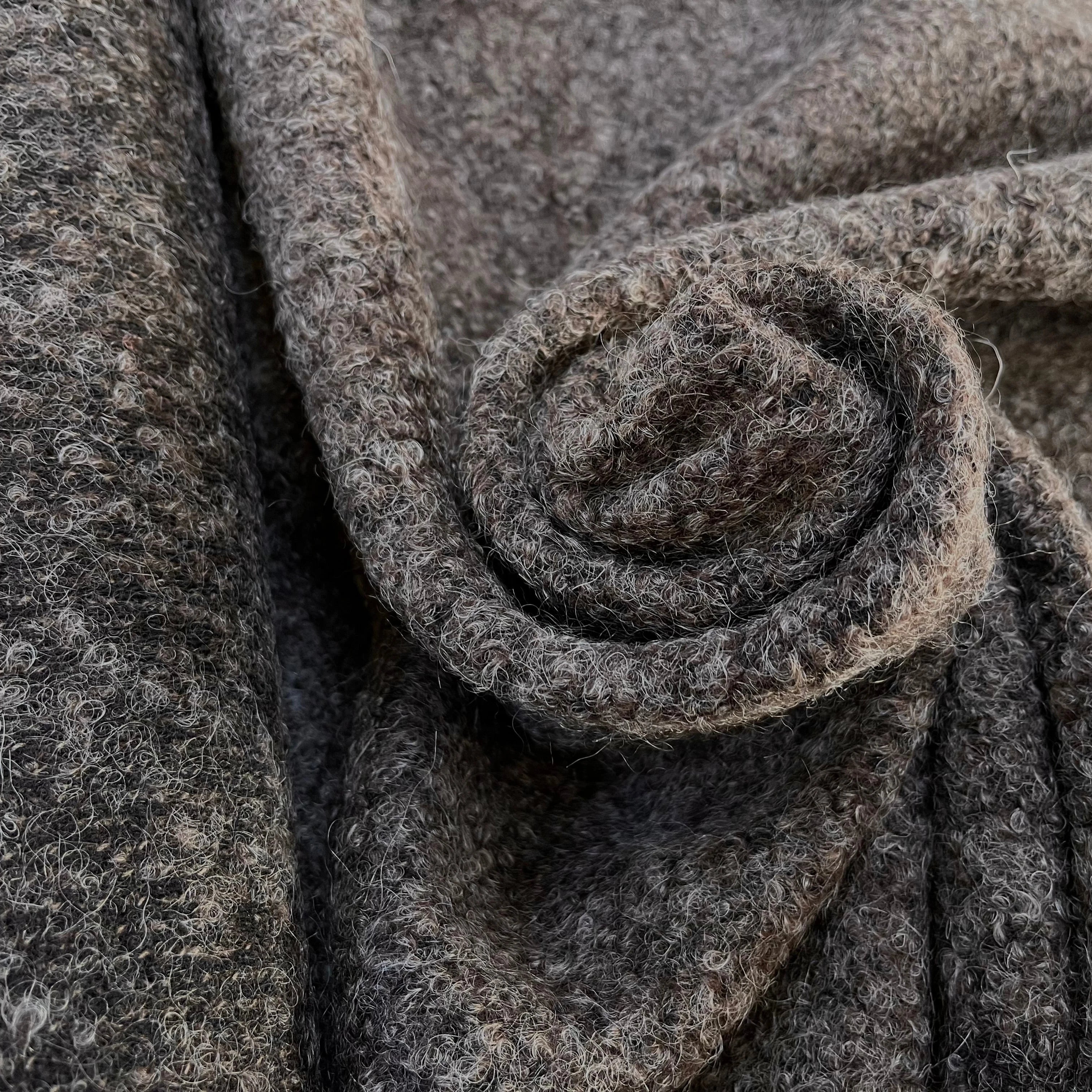 (CHUTE)LAINAGE MANTEAU GRIS MARRON 100% LAINE 142CM - My Little Coupon