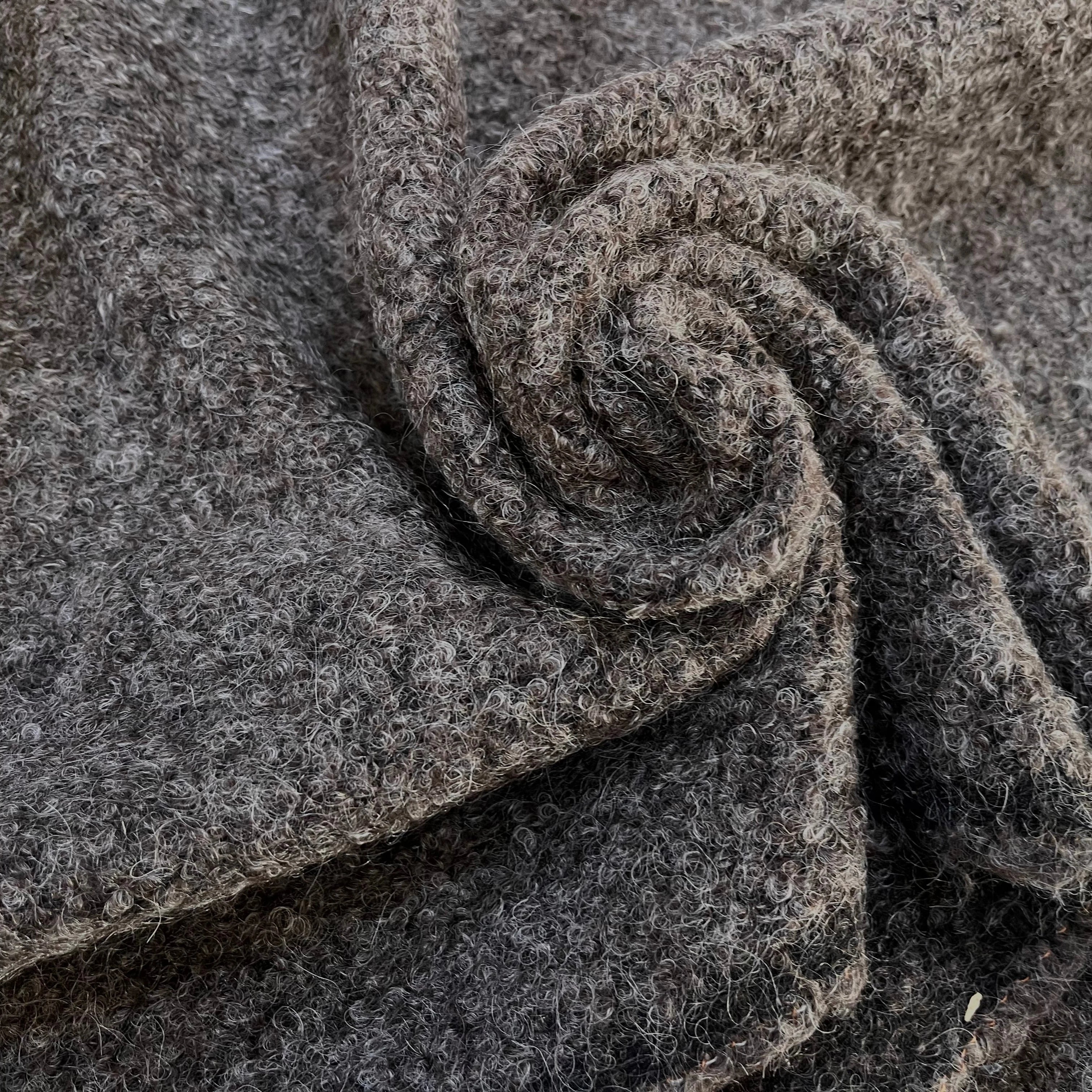 (CHUTE)LAINAGE MANTEAU GRIS MARRON 100% LAINE 142CM - My Little Coupon