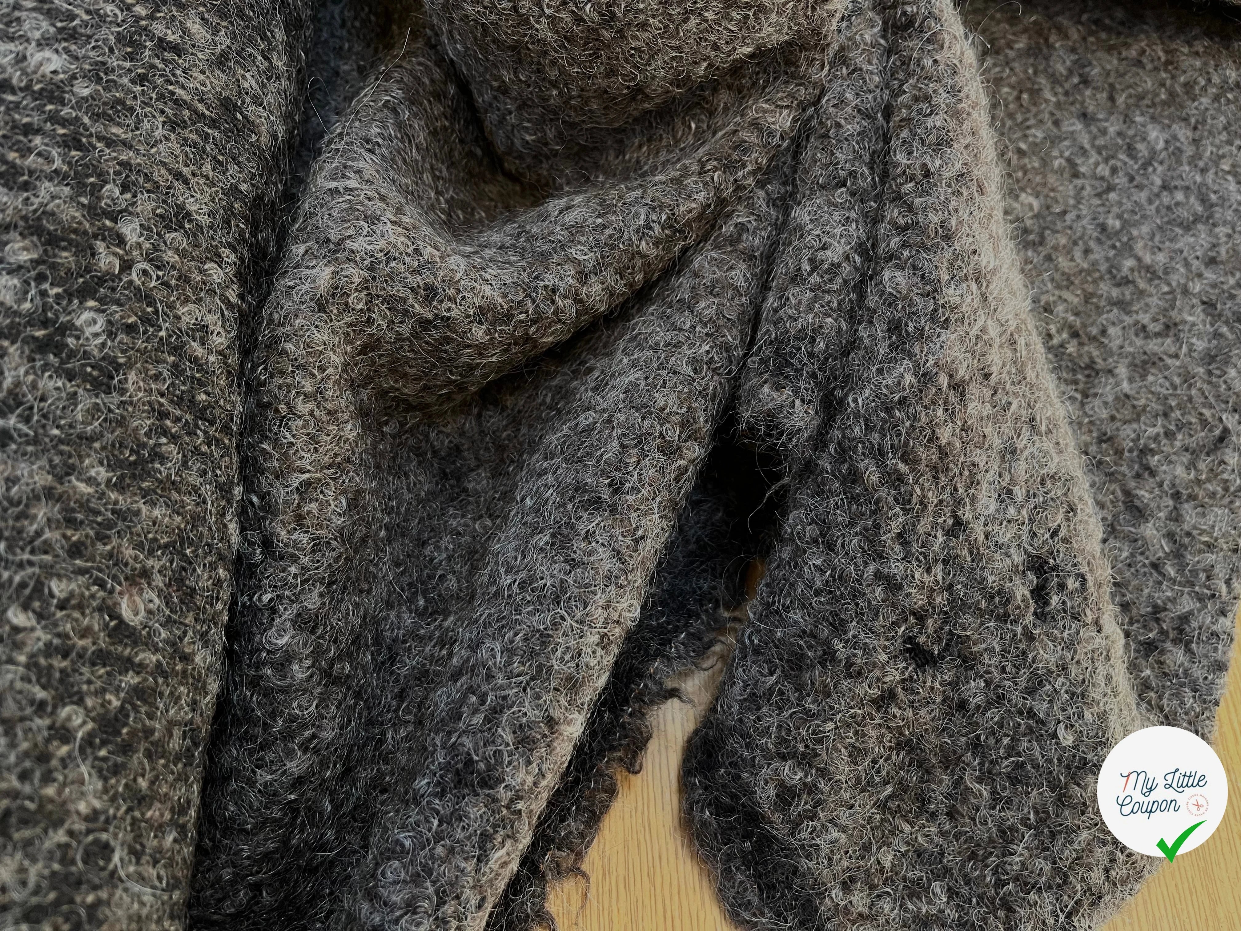 (CHUTE)LAINAGE MANTEAU GRIS MARRON 100% LAINE 142CM - My Little Coupon