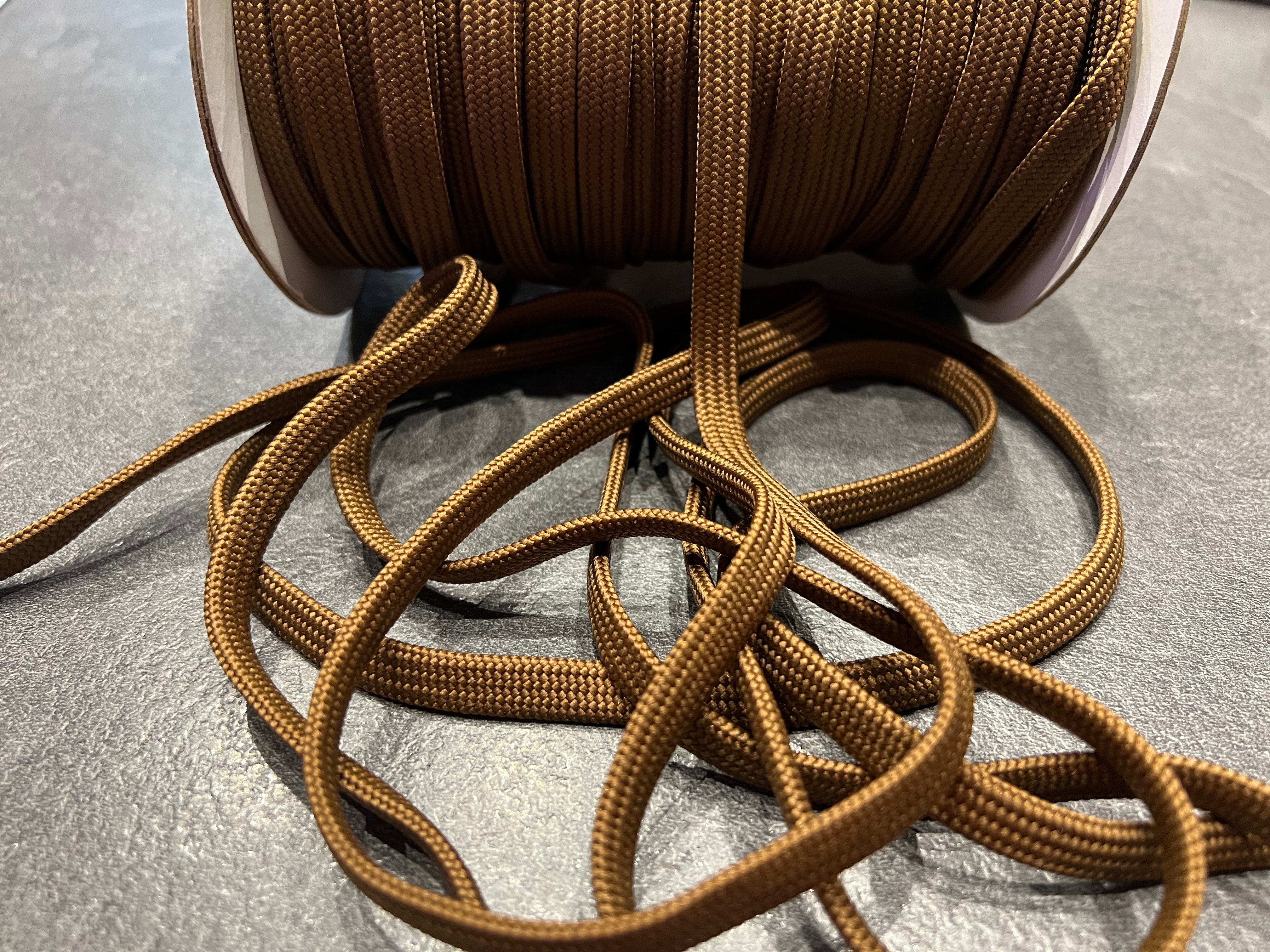 CORDON TRESSÉ PLAT MARRON GLACÉ 10mm - My Little Coupon
