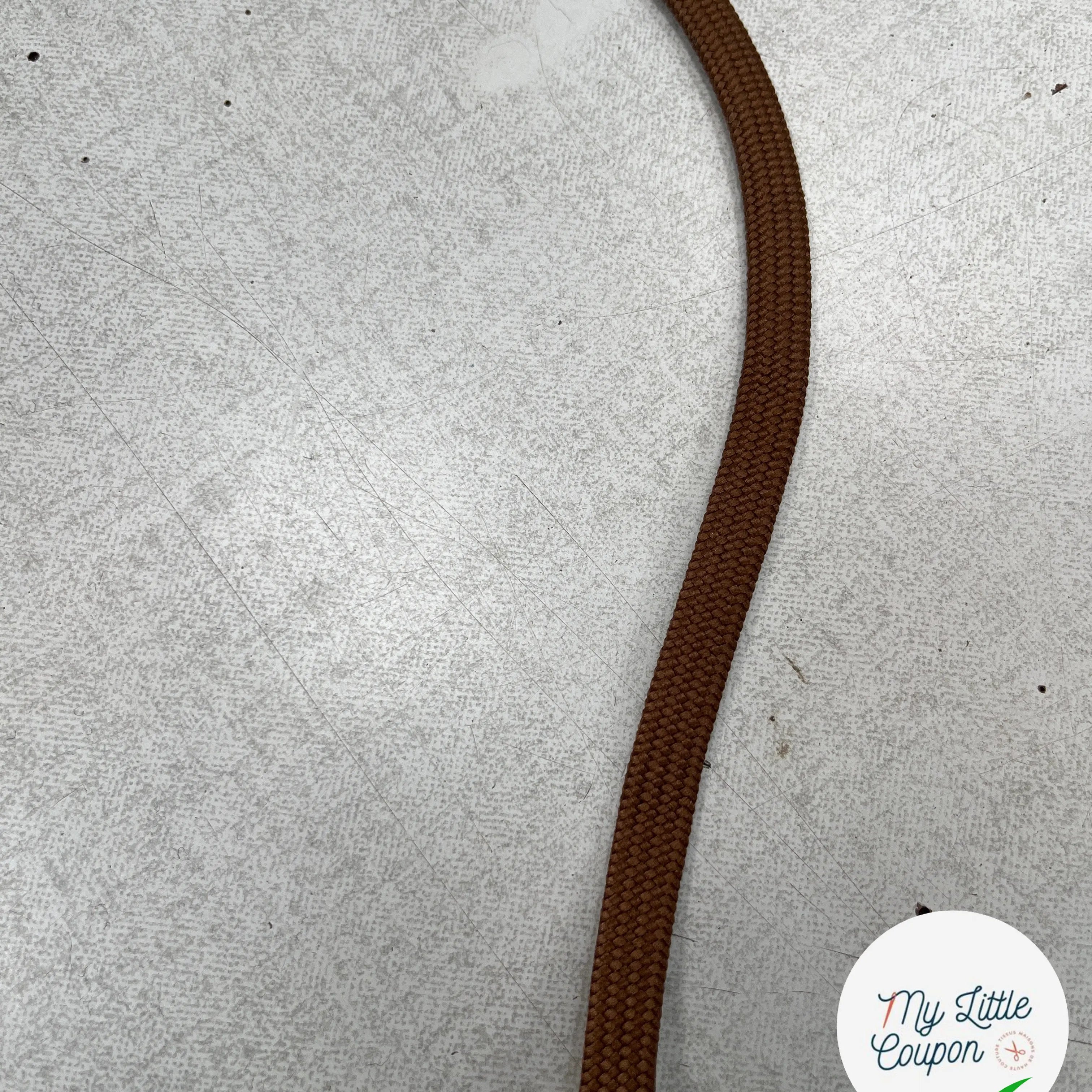 CORDON TRESSÉ PLAT Marron noisette 10mm - My Little Coupon