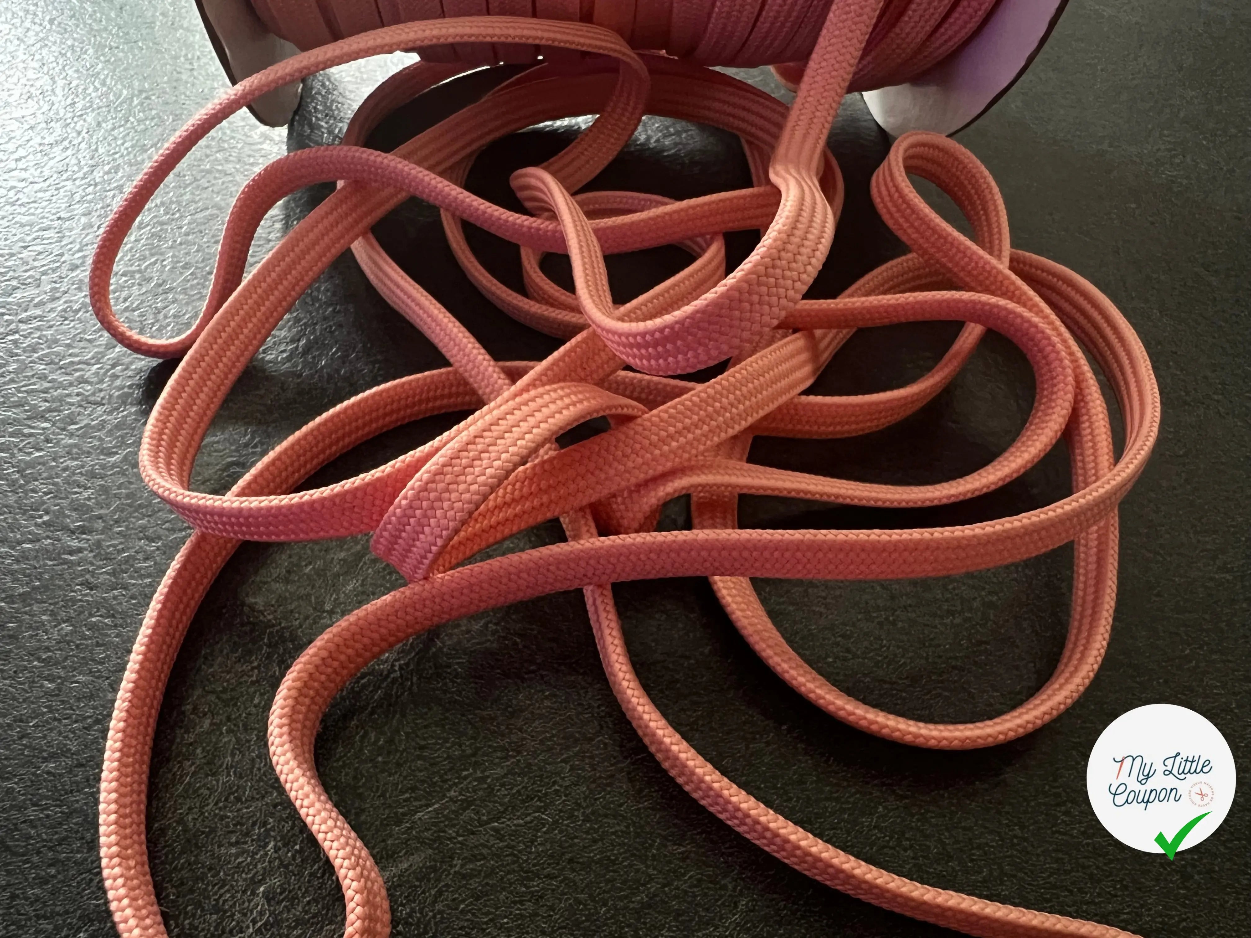 CORDON TRESSÉ PLAT SAUMON 10mm - My Little Coupon