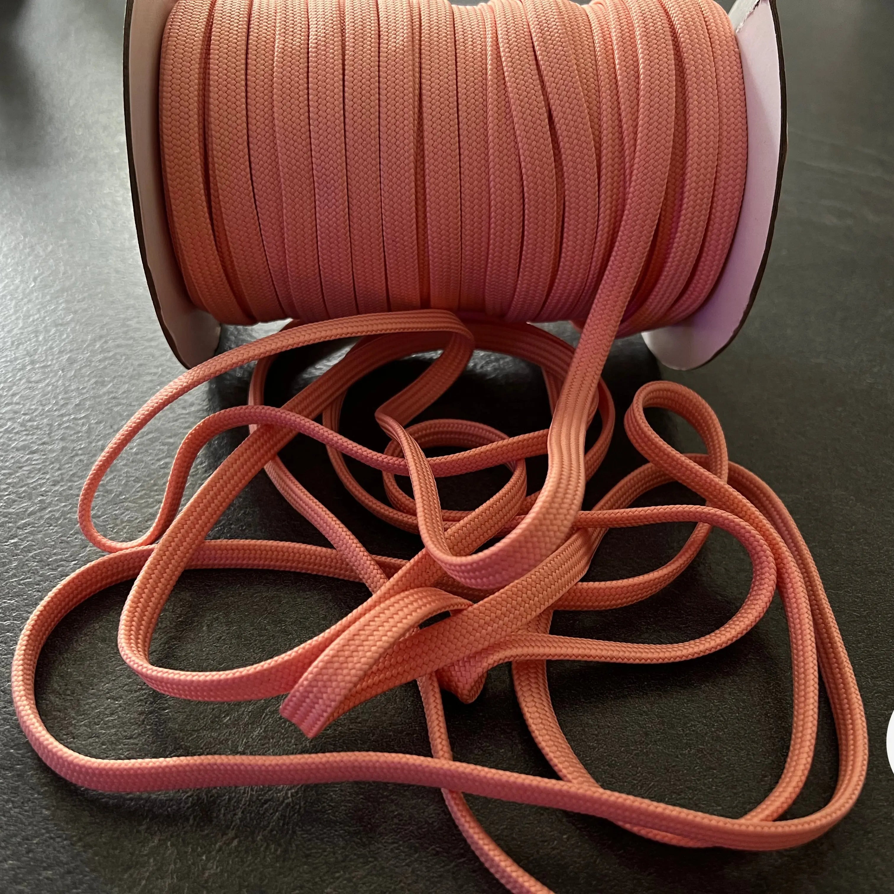 CORDON TRESSÉ PLAT SAUMON 10mm - My Little Coupon