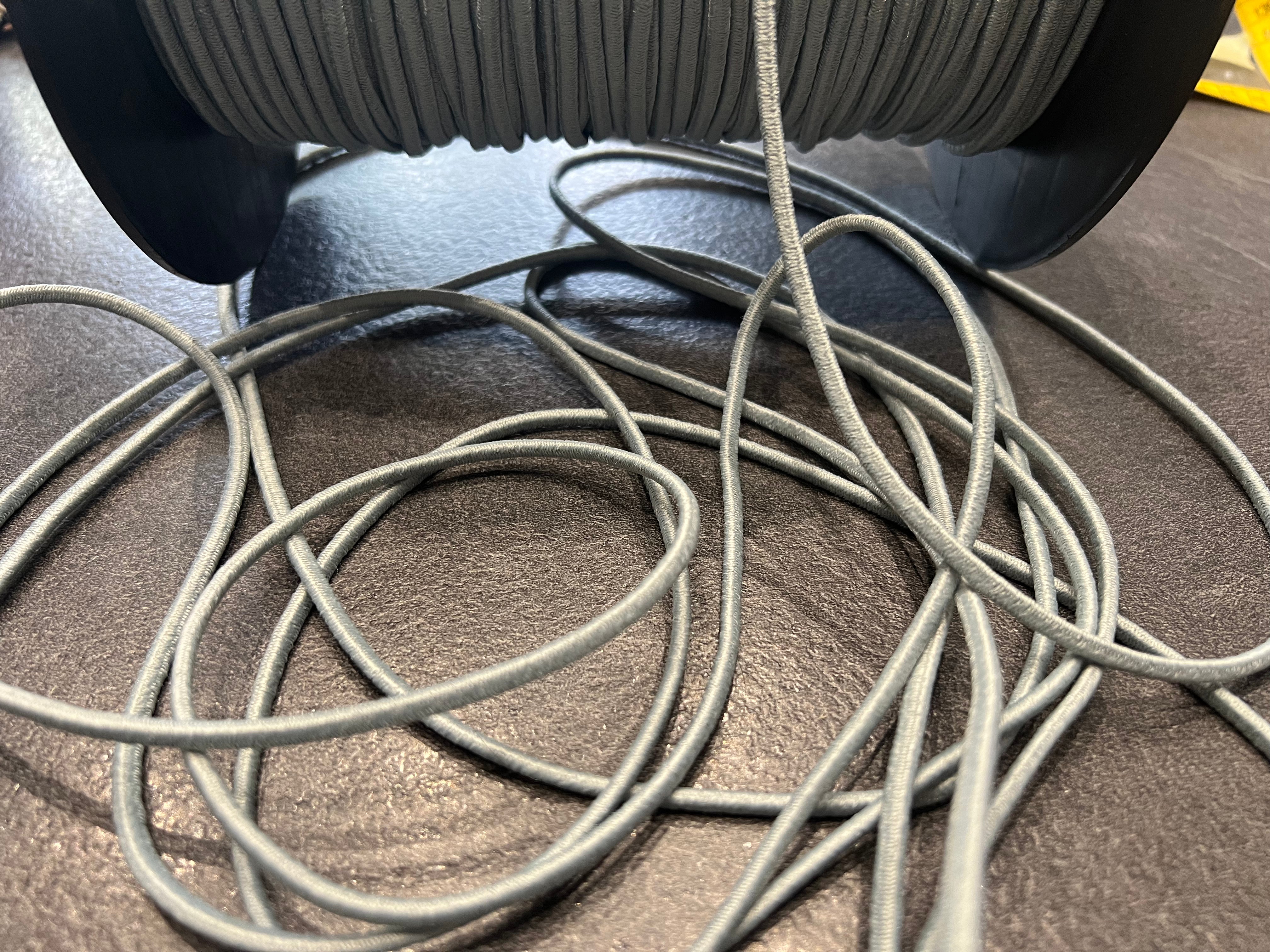 CORDON TRESSÉ ROND ÉLASTIQUE GRIS BLEUTÉ 4mm - My Little Coupon