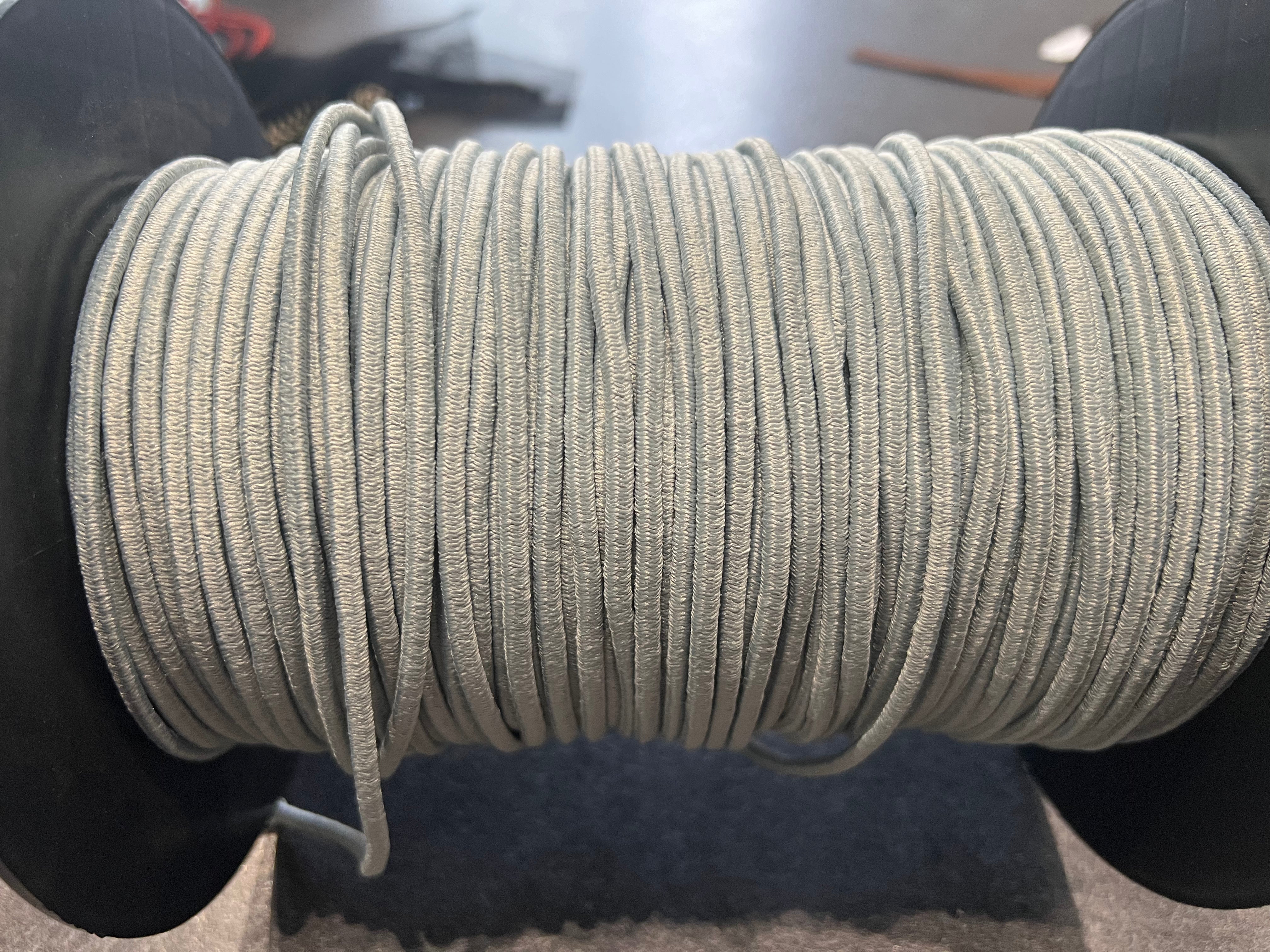 CORDON TRESSÉ ROND ÉLASTIQUE GRIS BLEUTÉ 4mm - My Little Coupon