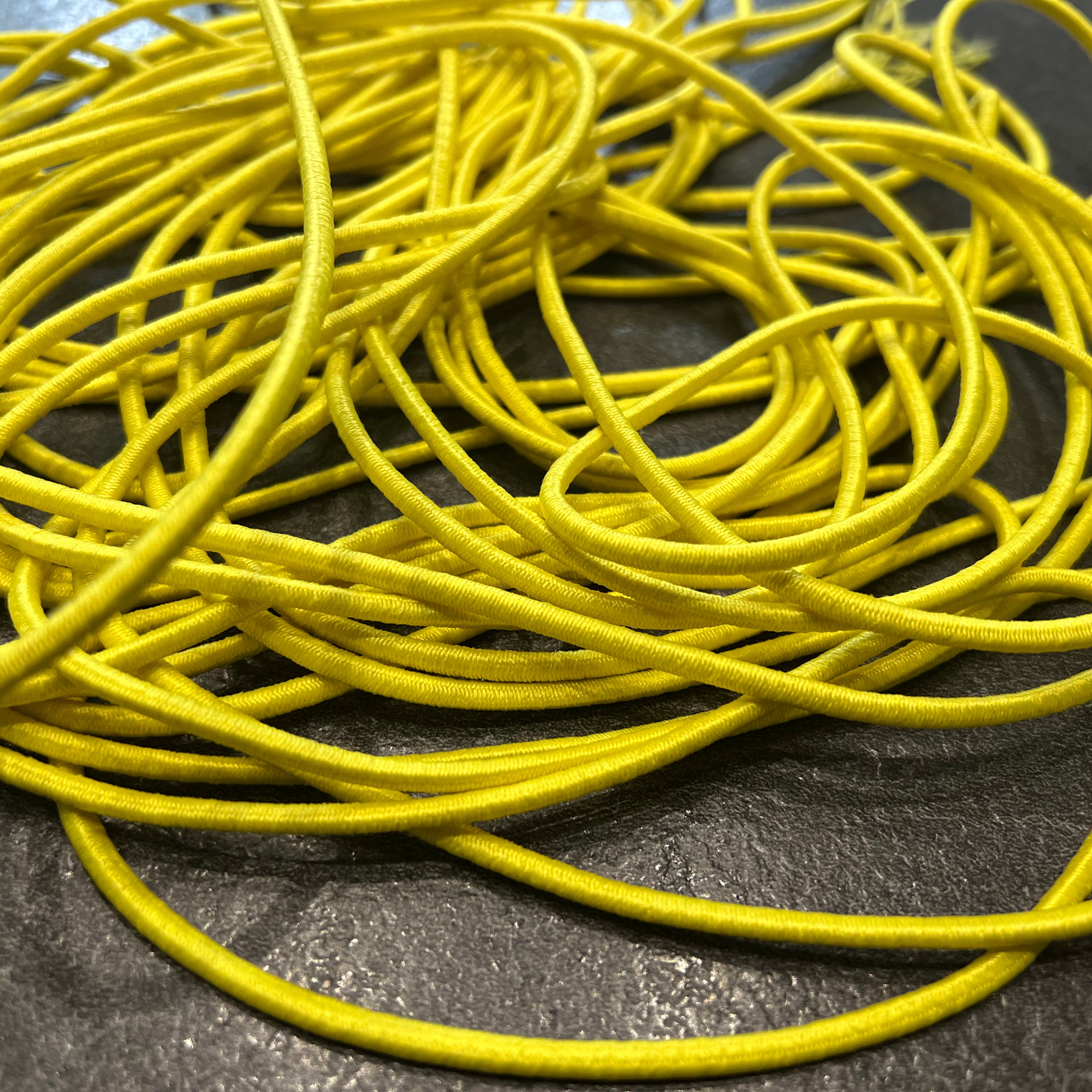 CORDON TRESSÉ ROND ELASTIQUE JAUNE 4mm - My Little Coupon