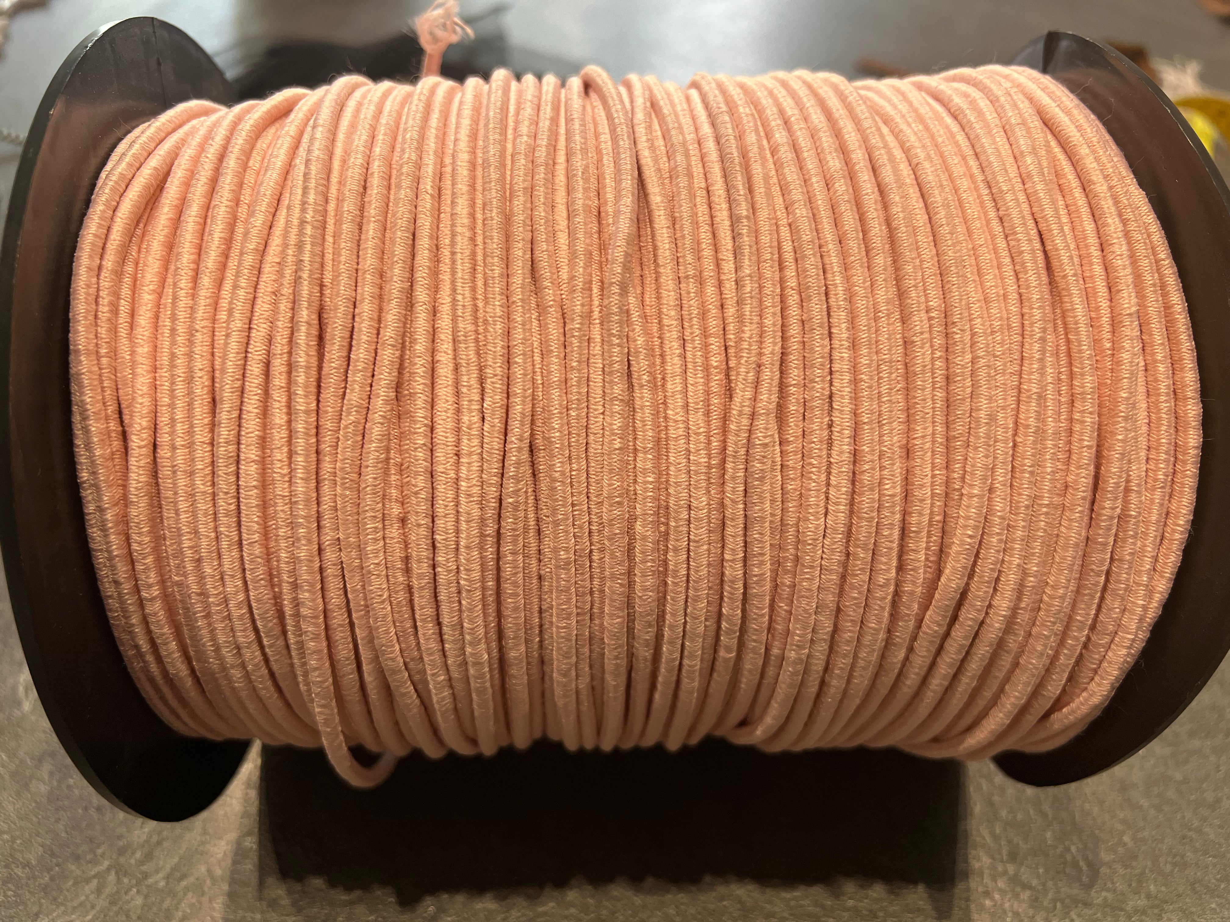 CORDON TRESSÉ ROND ÉLASTIQUE ROSE 4mm - My Little Coupon