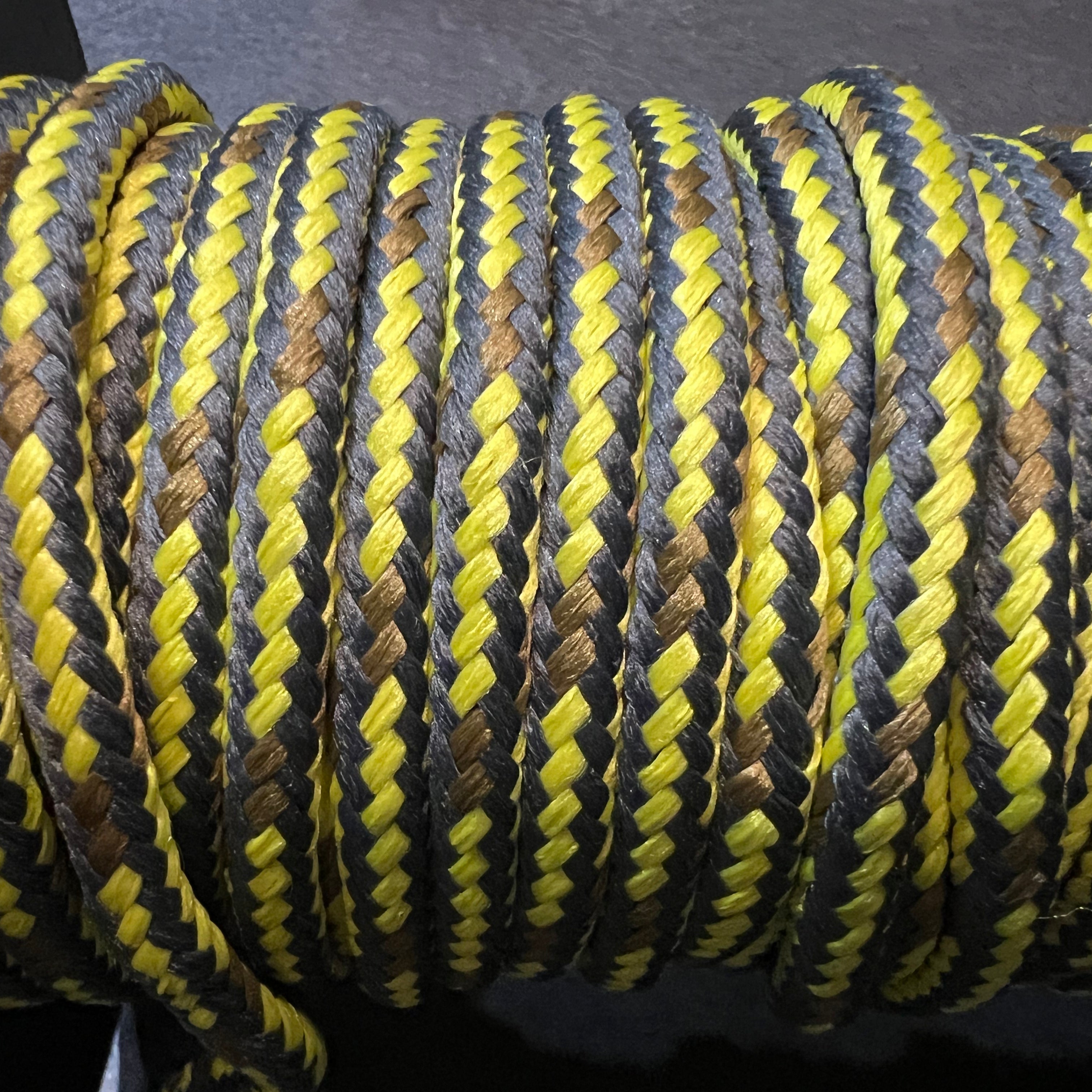 CORDON TRESSÉ ROND JAUNE, GRIS, MARRON 7mm - My Little Coupon