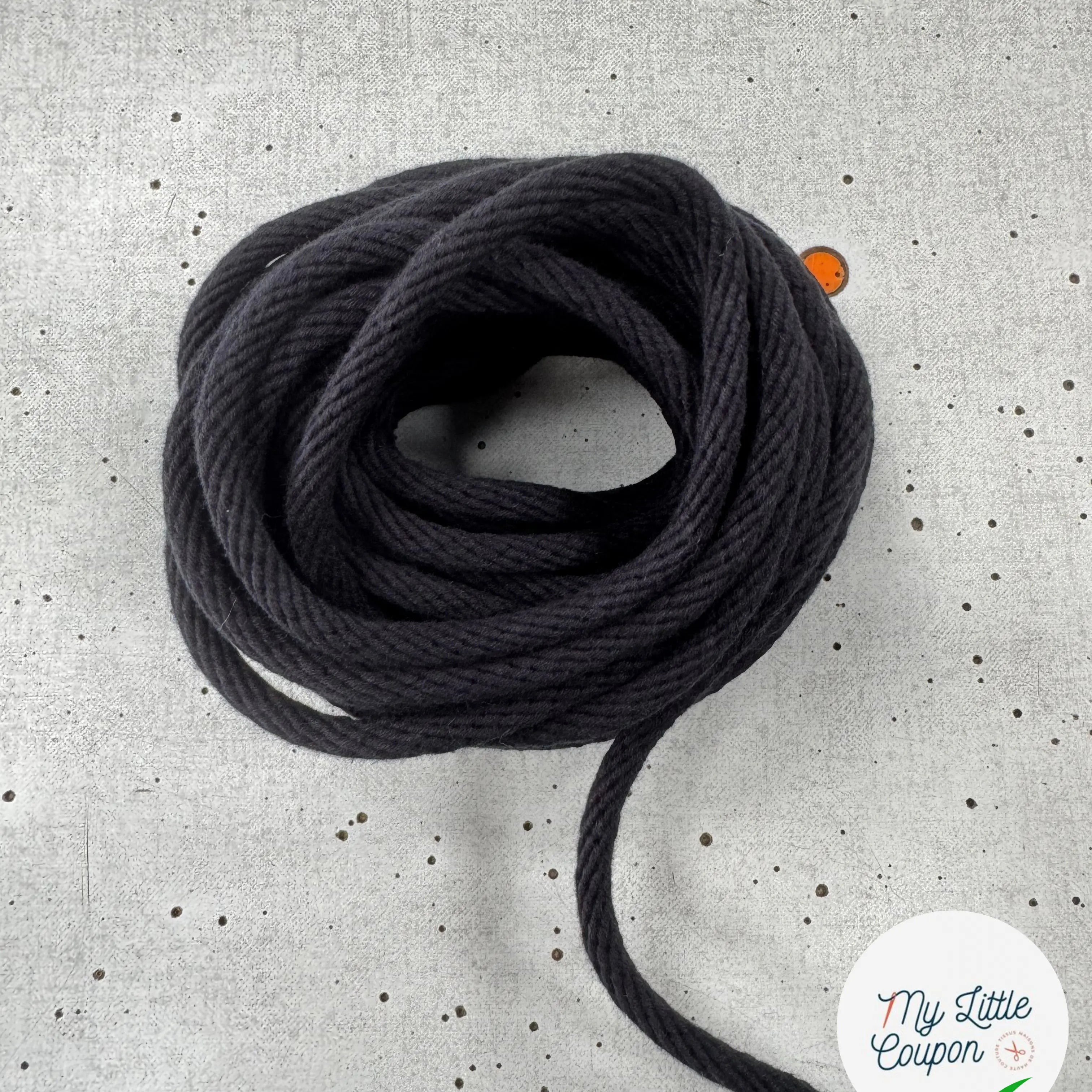 CORDON TRESSÉ ROND NAVY 7mm - My Little Coupon