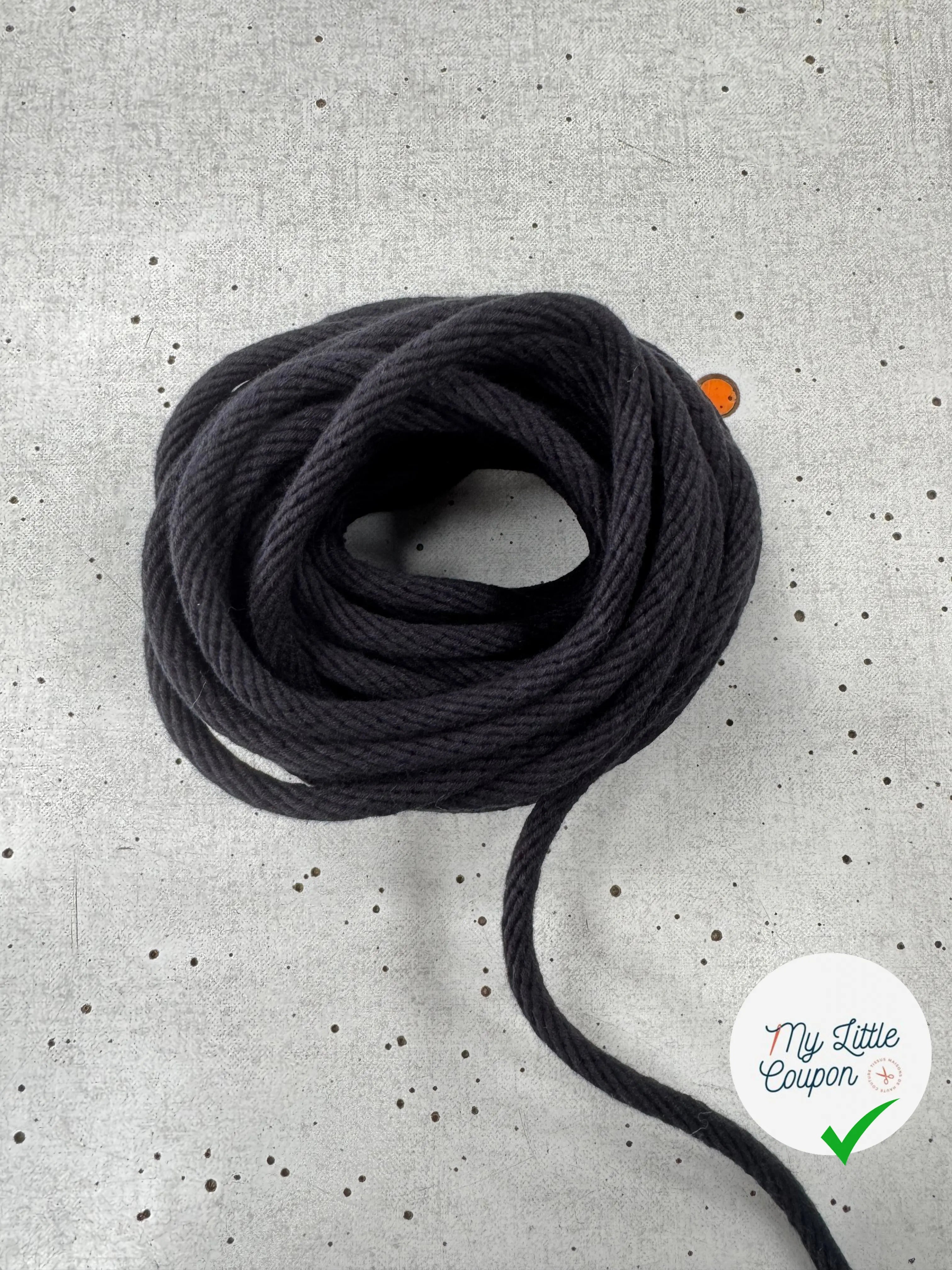 CORDON TRESSÉ ROND NAVY 7mm - My Little Coupon