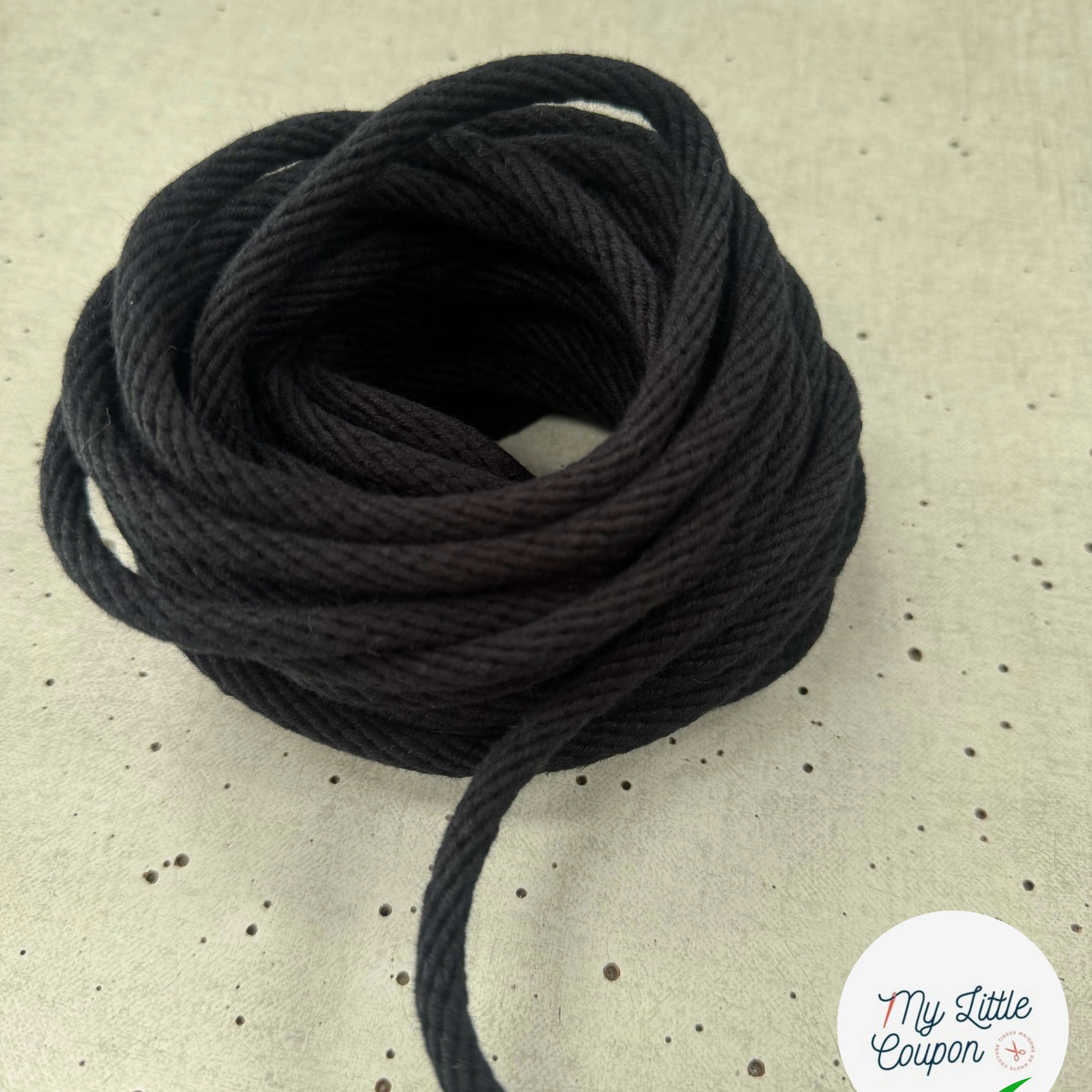 CORDON TRESSÉ ROND NAVY 7mm - My Little Coupon