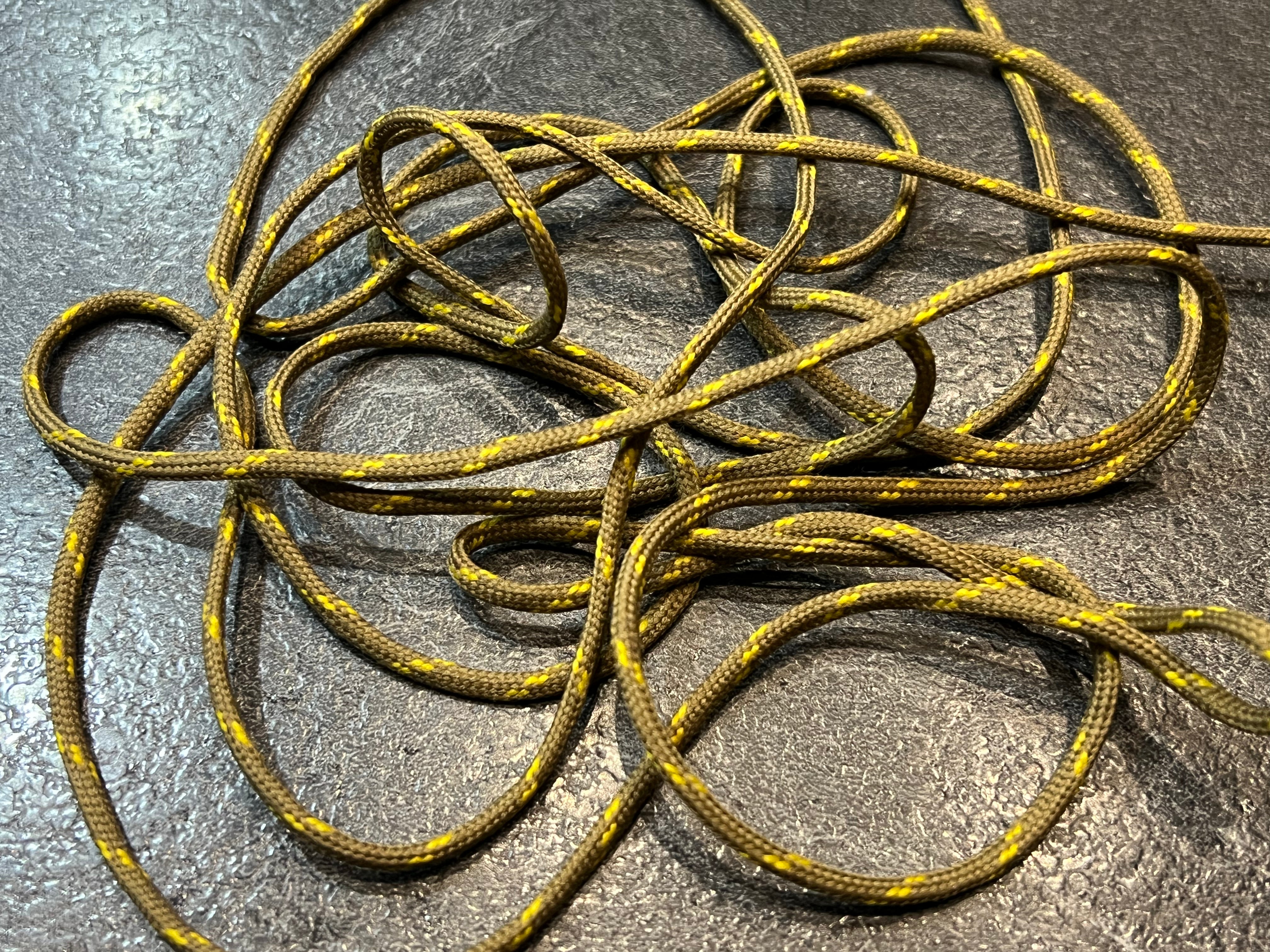 CORDON TRESSÉ ROND SABLE ET JAUNE 3mm - My Little Coupon