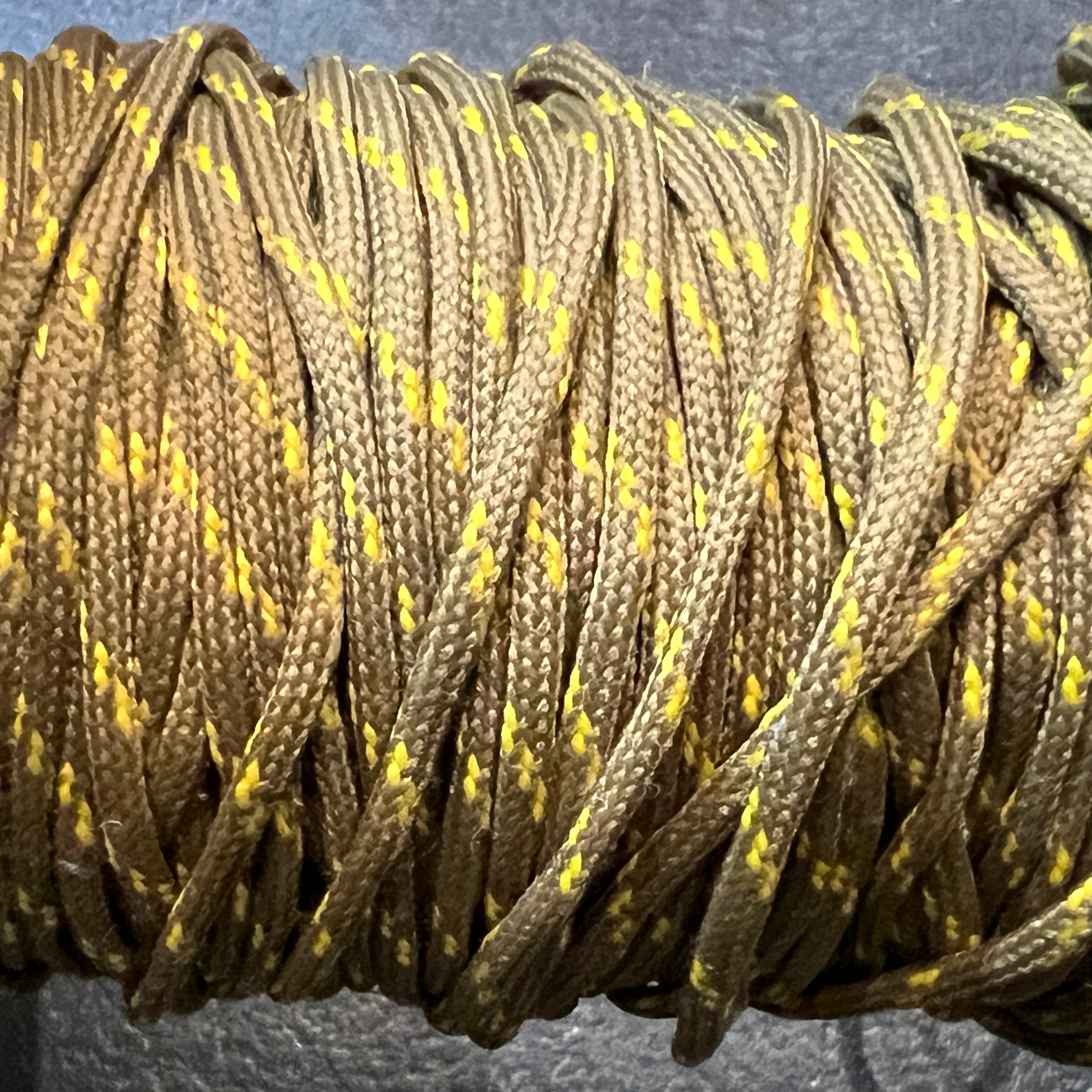 CORDON TRESSÉ ROND SABLE ET JAUNE 3mm - My Little Coupon