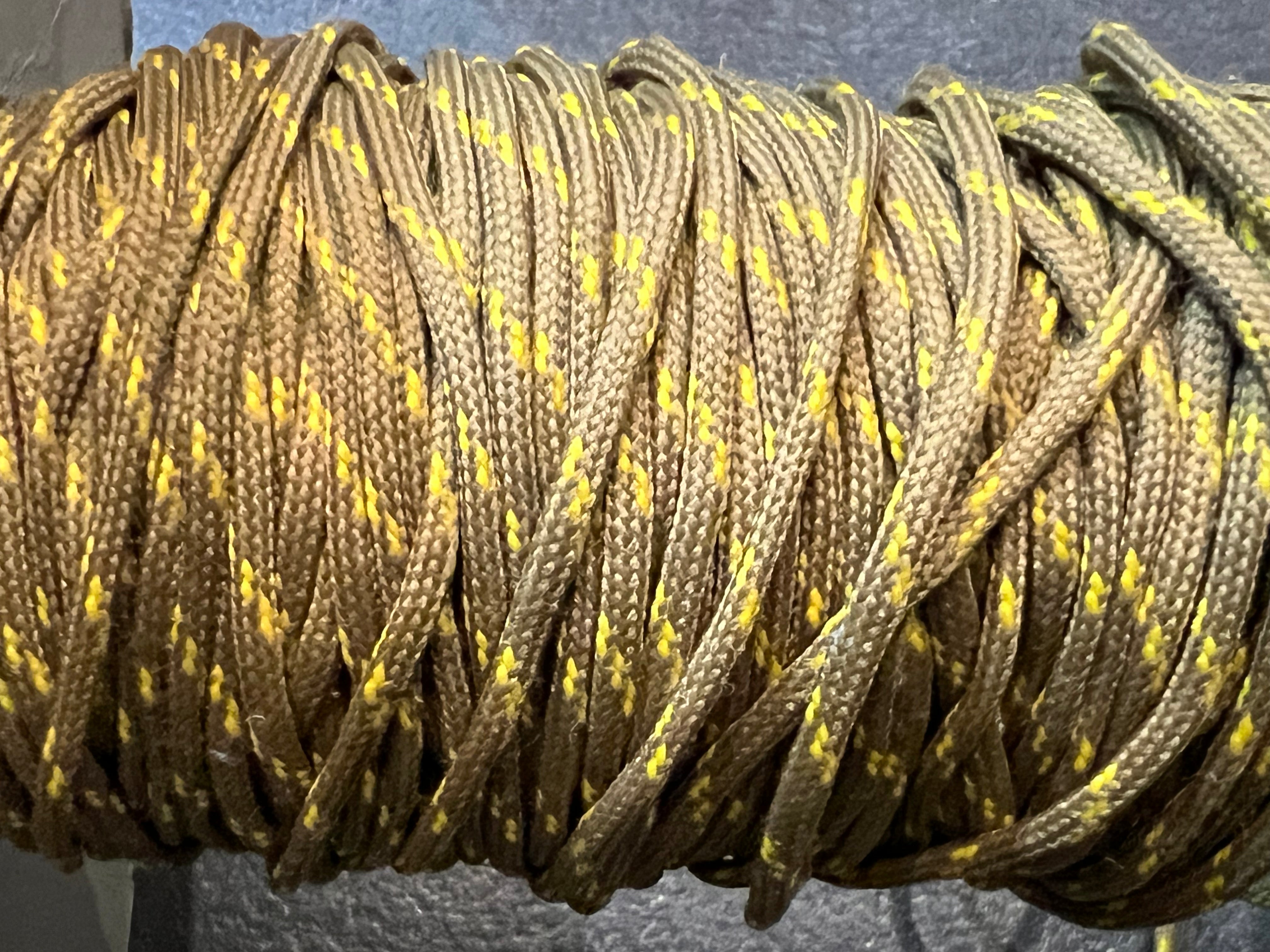 CORDON TRESSÉ ROND SABLE ET JAUNE 3mm - My Little Coupon