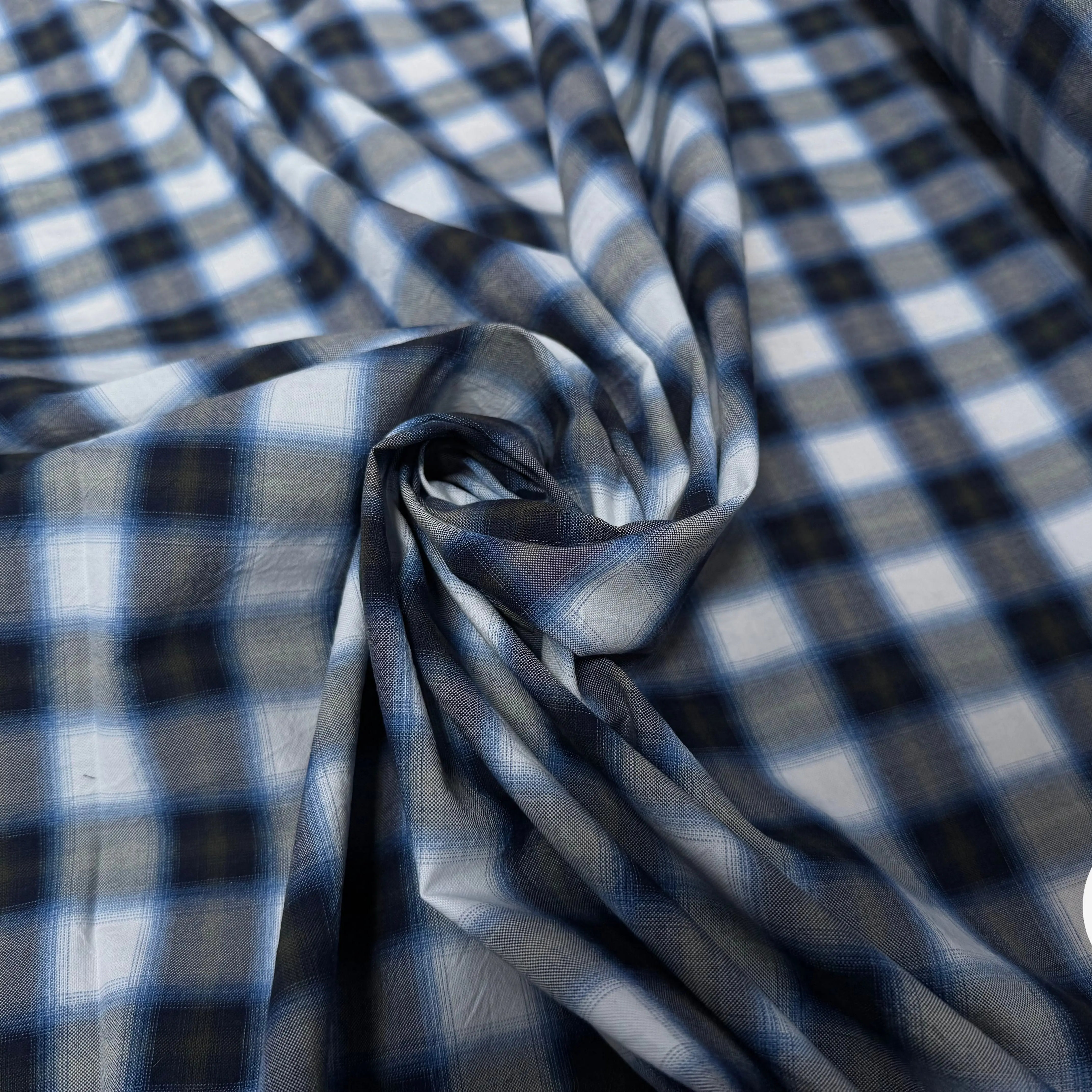 COTON A CARREAUX BLANC BLEU ET GRIS - My Little Coupon