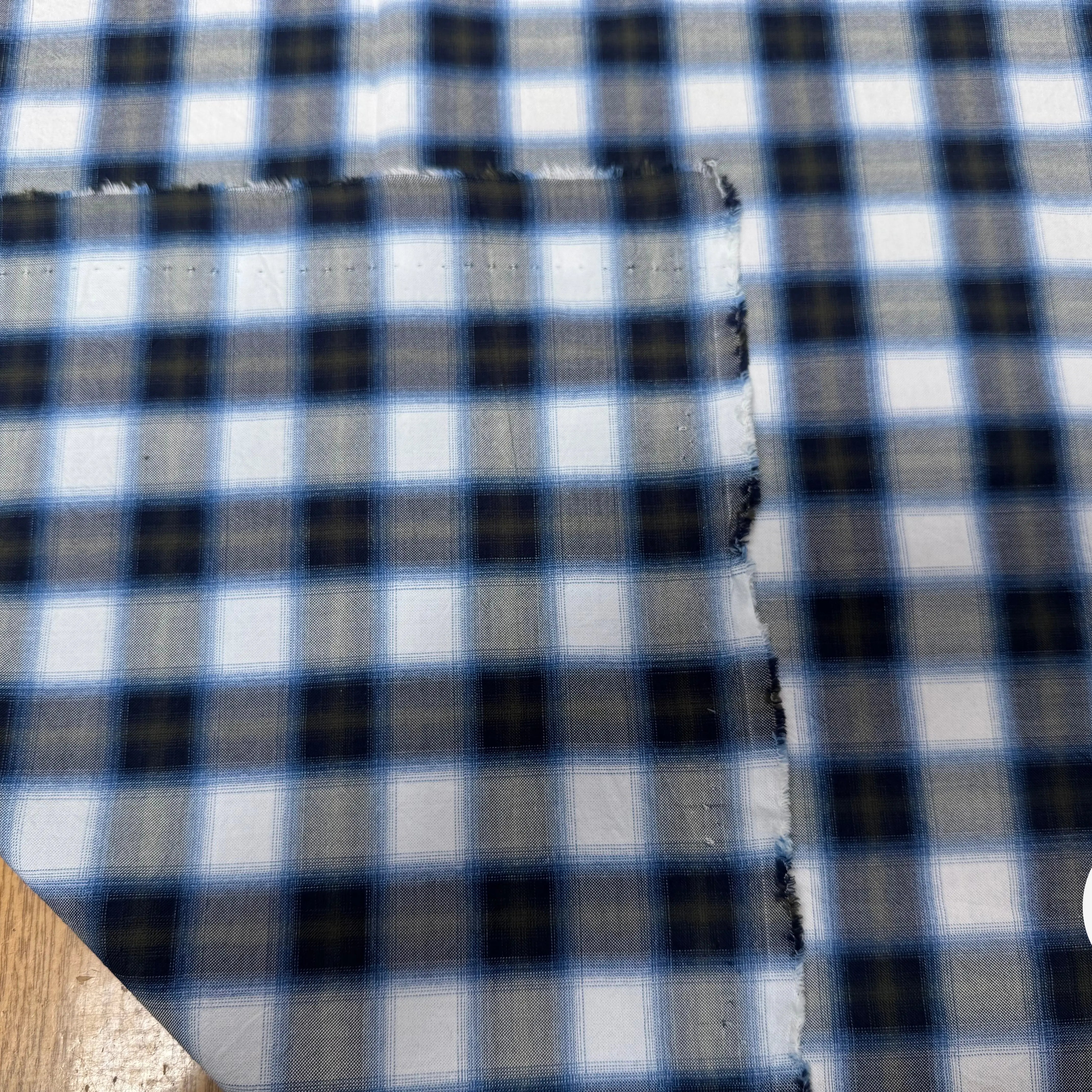 COTON A CARREAUX BLANC BLEU ET GRIS - My Little Coupon