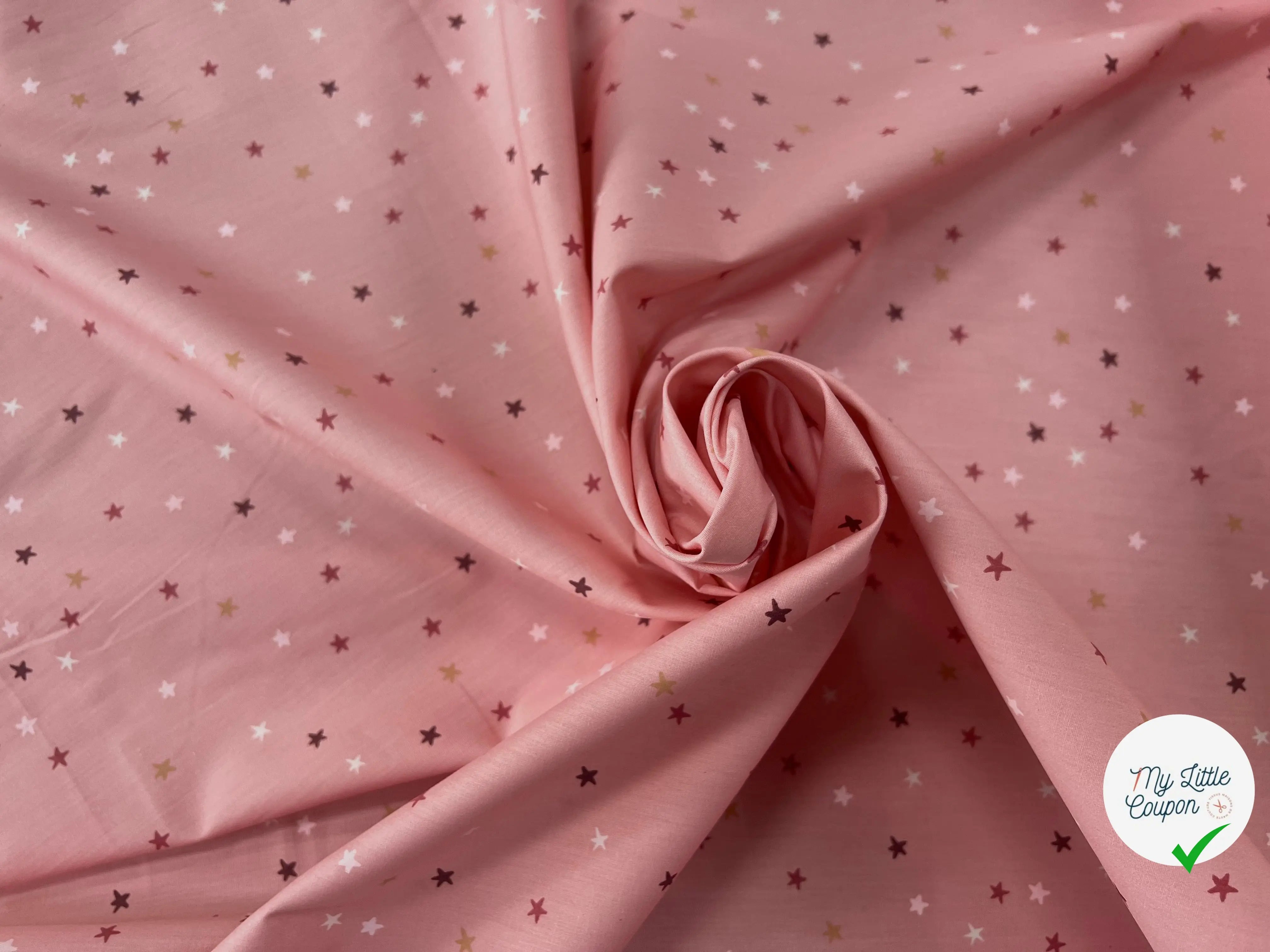 COTON BÉBÉ 120 FILS MOTIF ETOILE ROSE - My Little Coupon