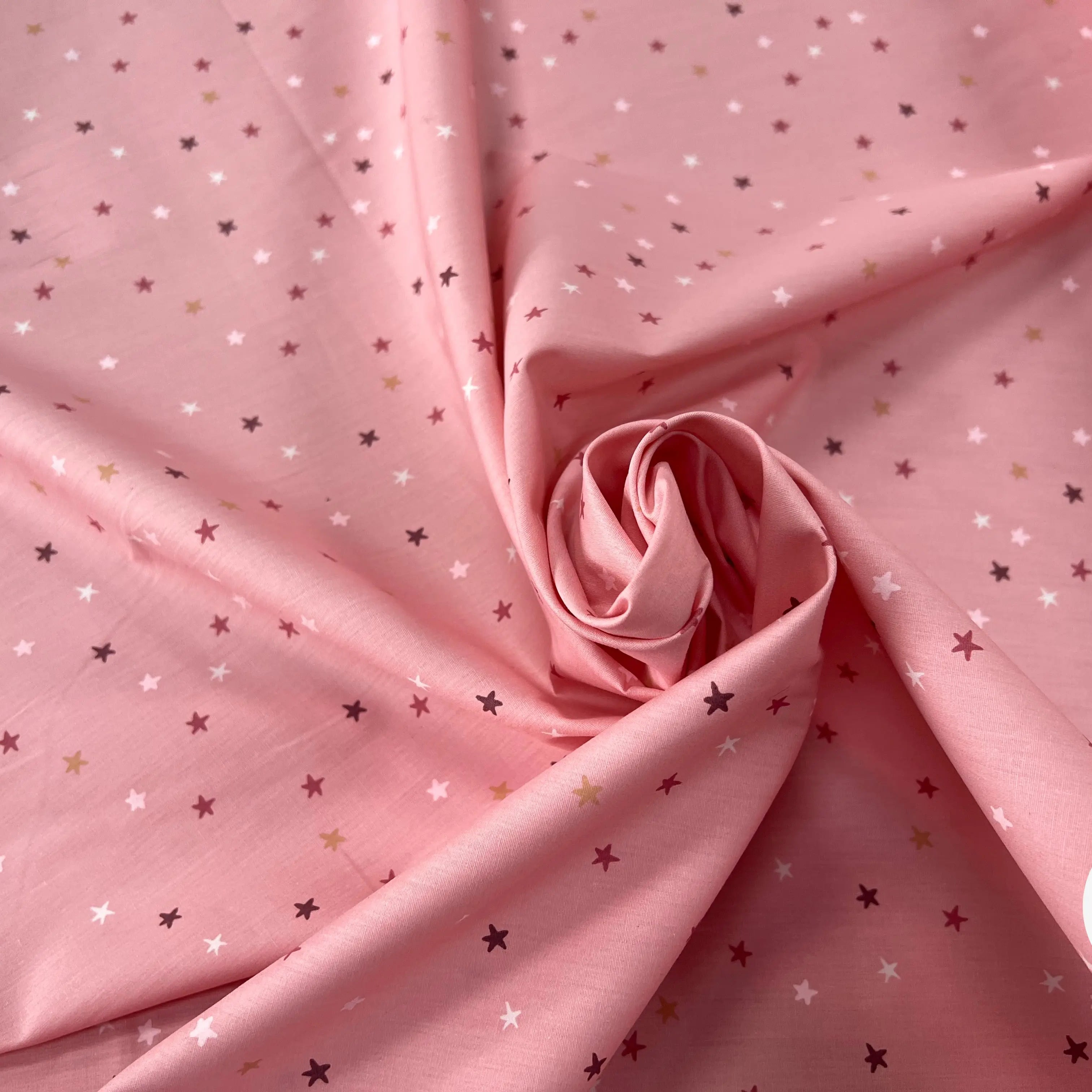 COTON BÉBÉ 120 FILS MOTIF ETOILE ROSE - My Little Coupon
