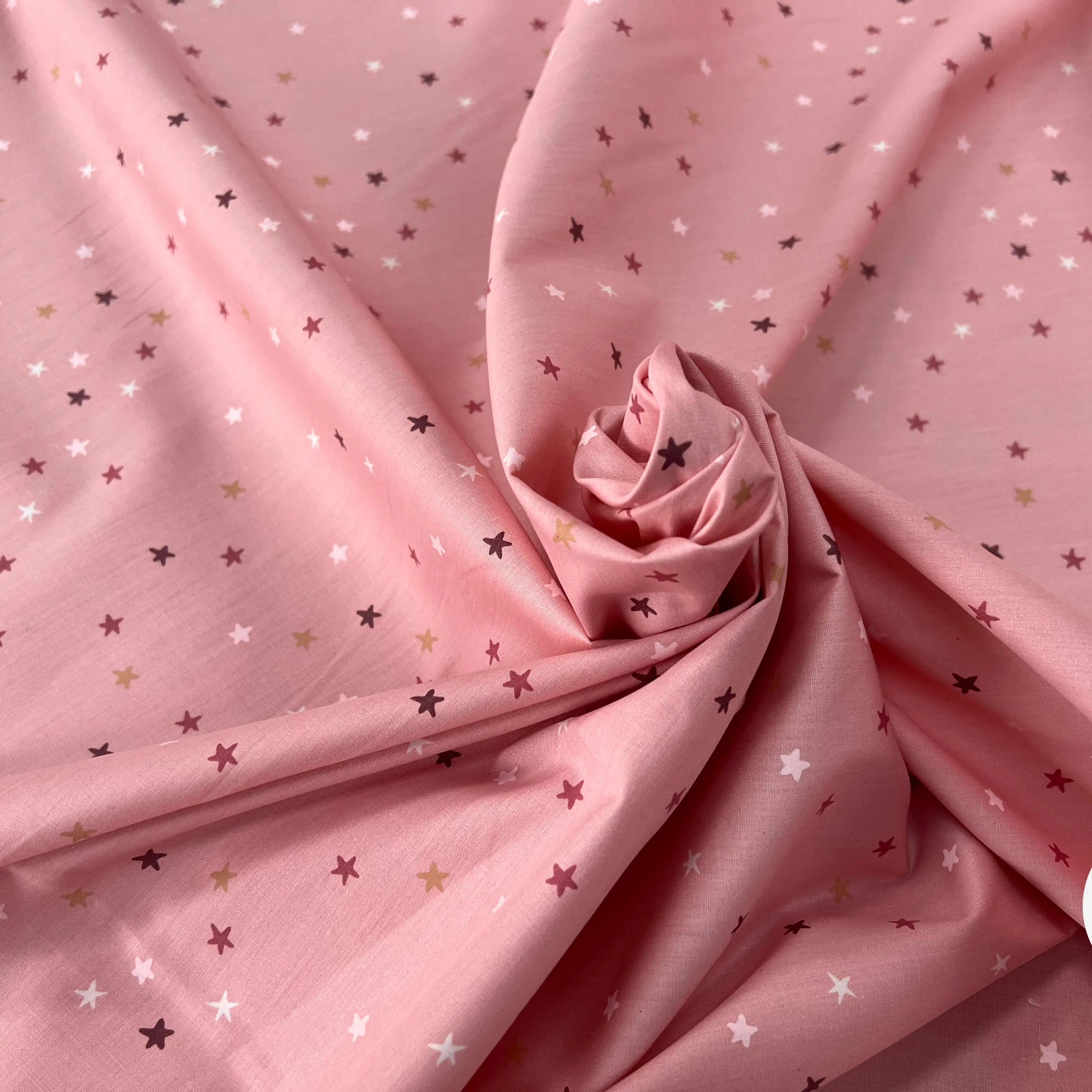 COTON BÉBÉ 120 FILS MOTIF ETOILE ROSE - My Little Coupon