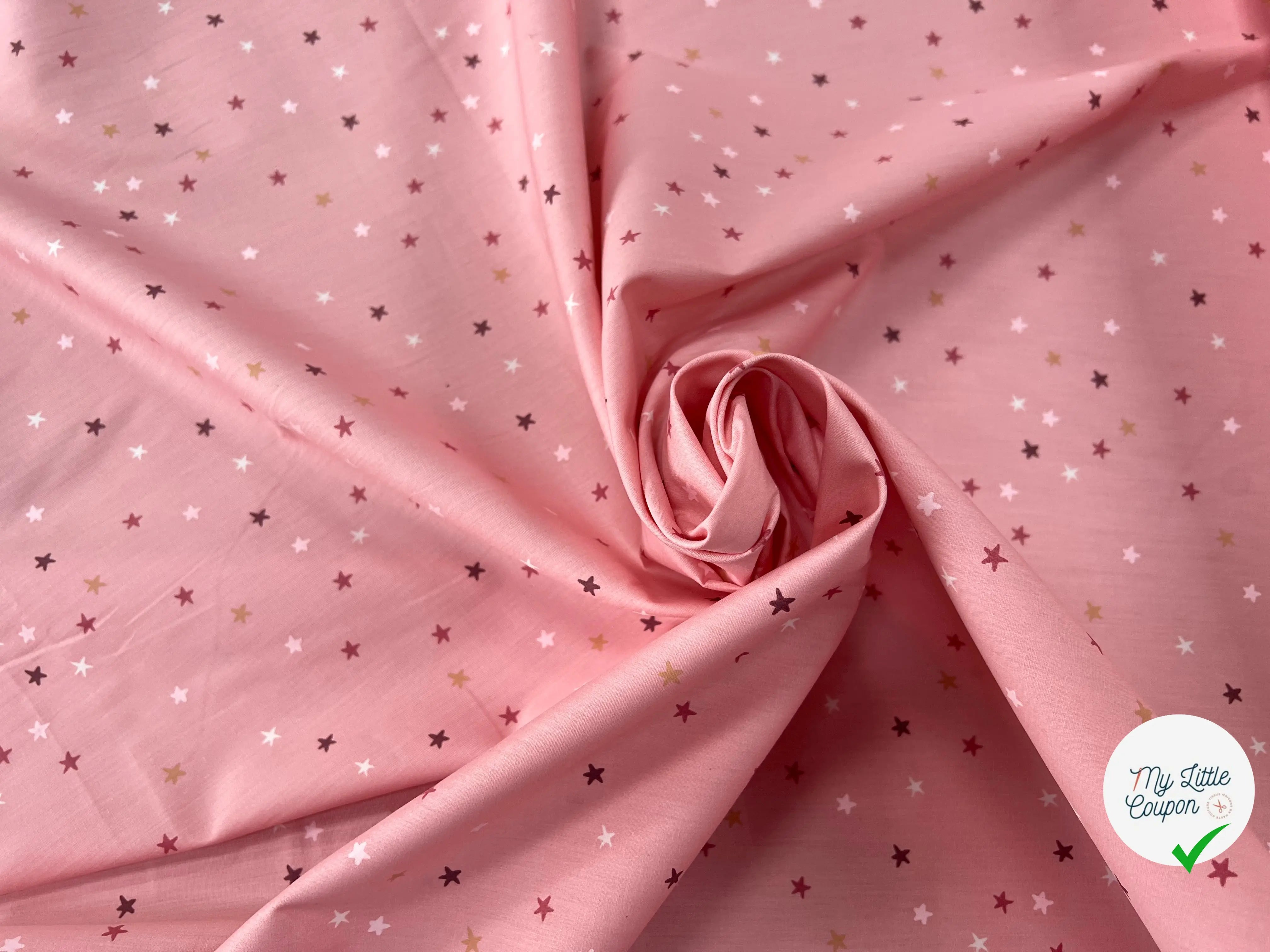 COTON BÉBÉ 120 FILS MOTIF ETOILE ROSE - My Little Coupon