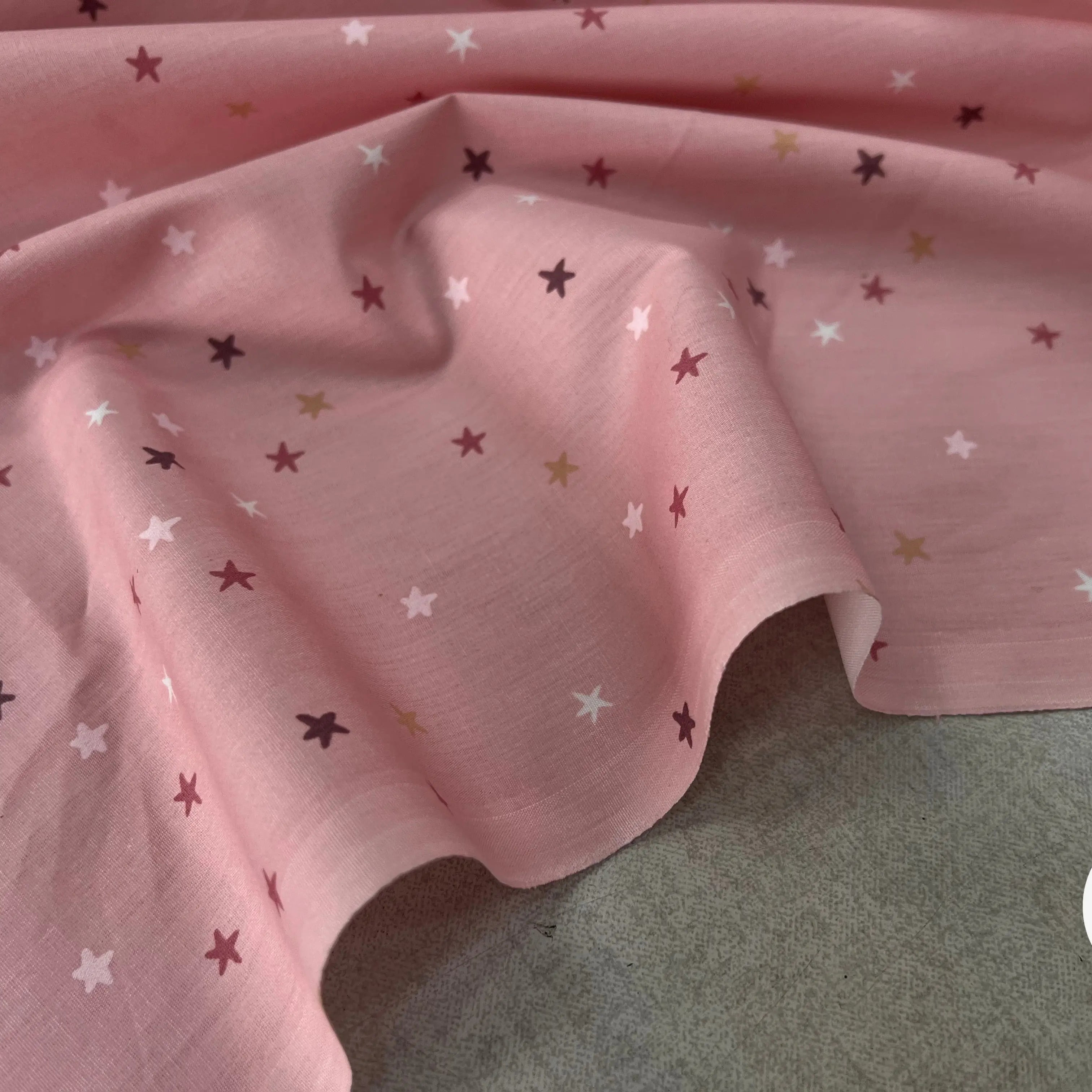 COTON BÉBÉ 120 FILS MOTIF ETOILE ROSE - My Little Coupon