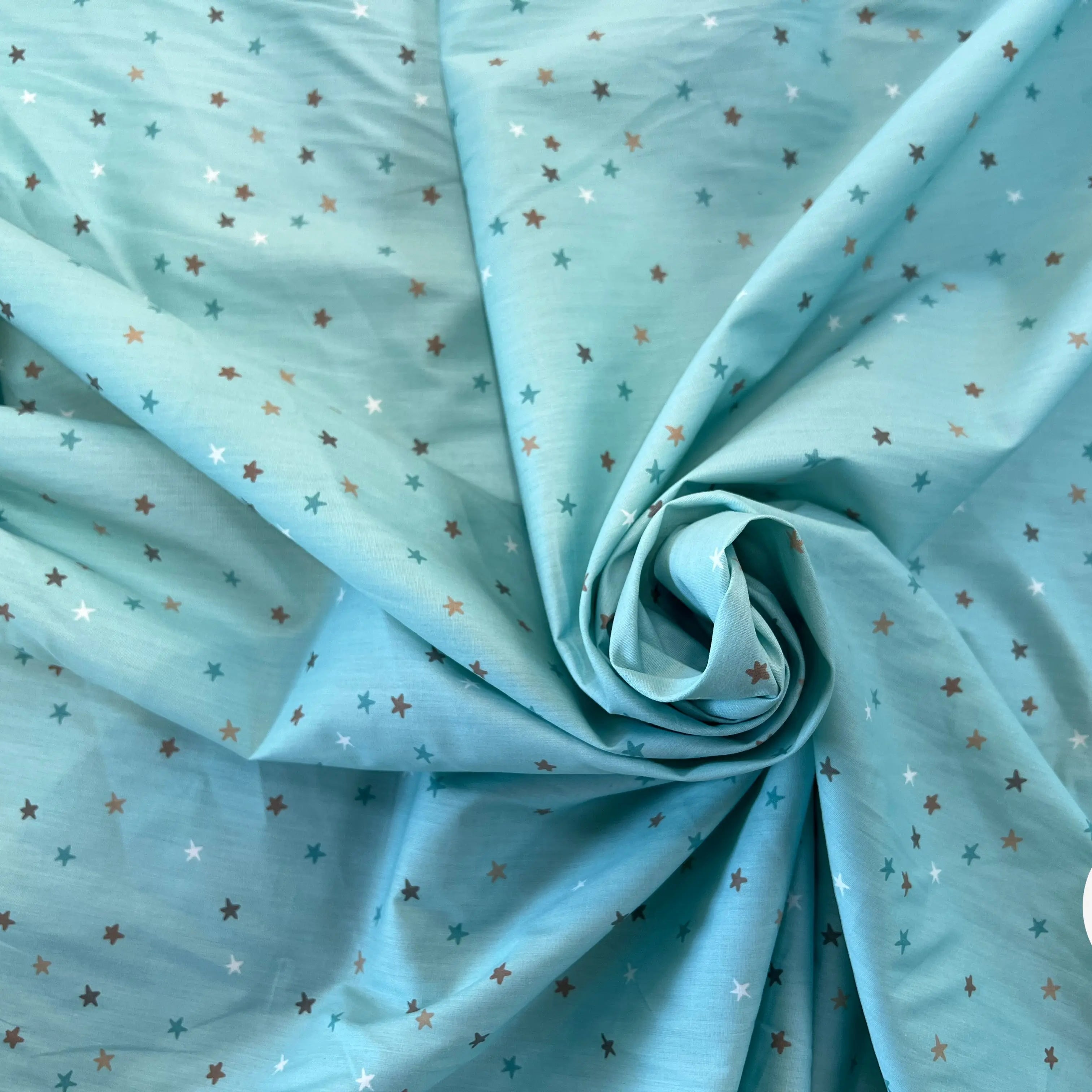 COTON BÉBÉ 120 FILS ROSE MOTIF ETOILE BLEU - My Little Coupon