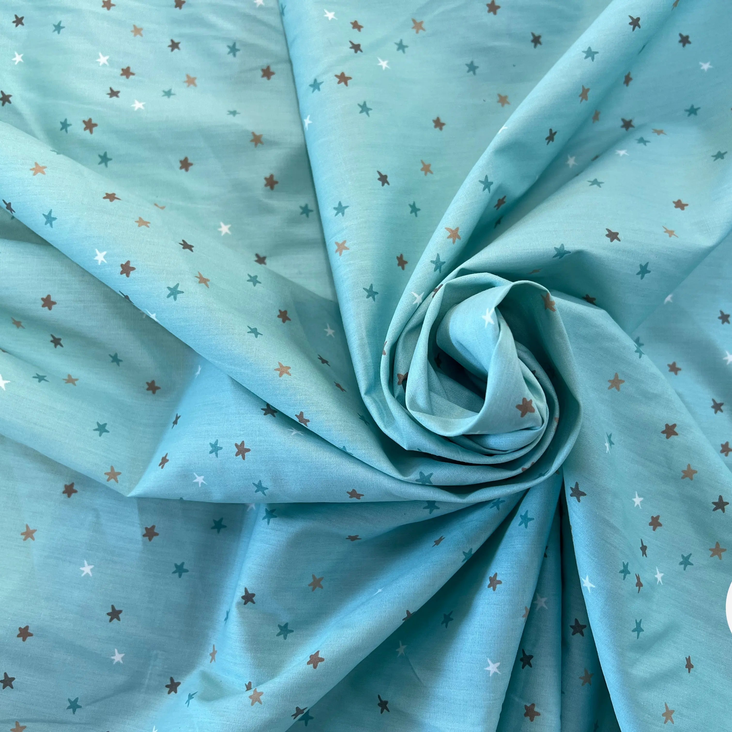 COTON BÉBÉ 120 FILS ROSE MOTIF ETOILE BLEU - My Little Coupon