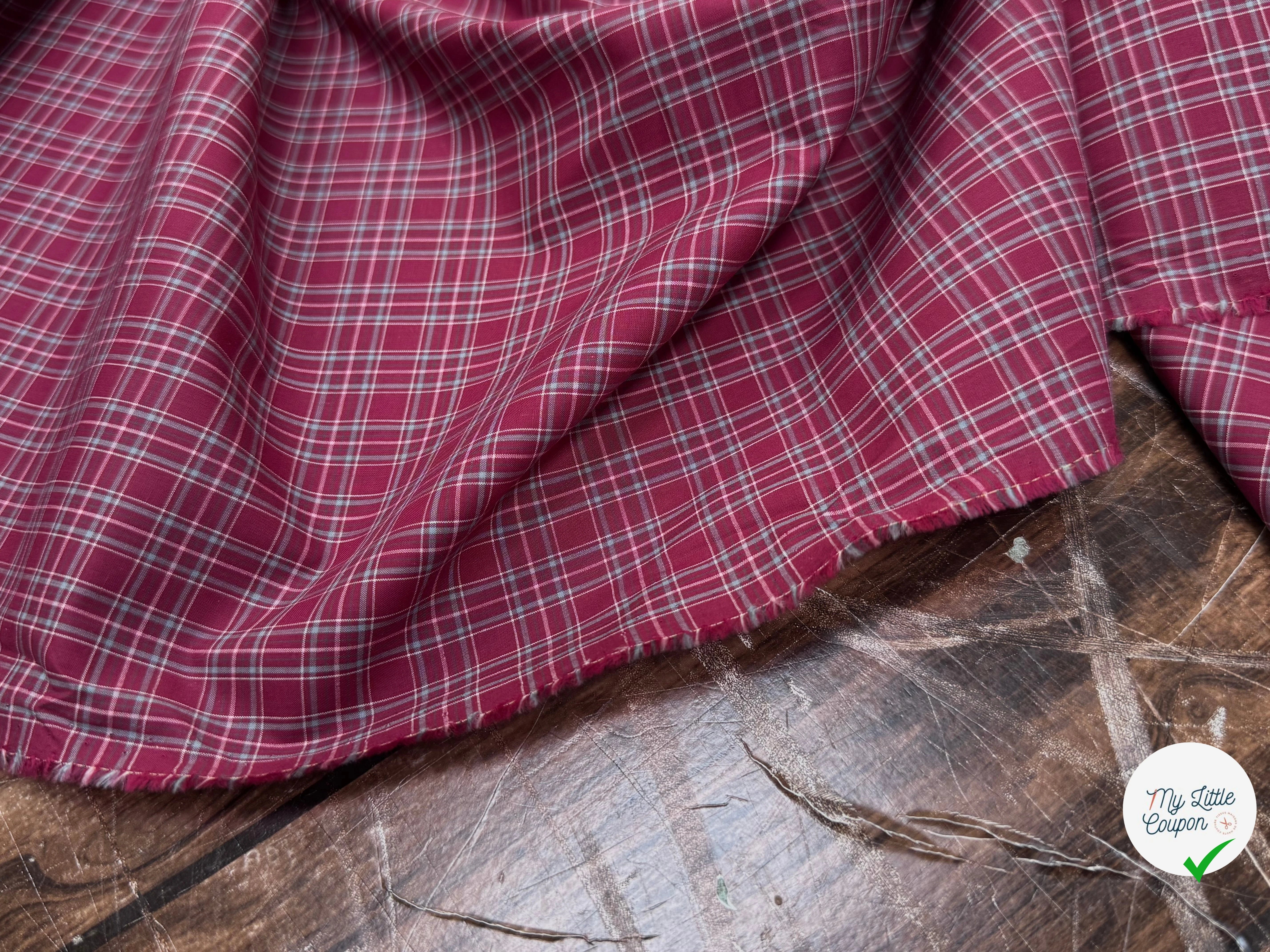 COTON CHEMISE À CARREAUX BORDEAUX - My Little Coupon