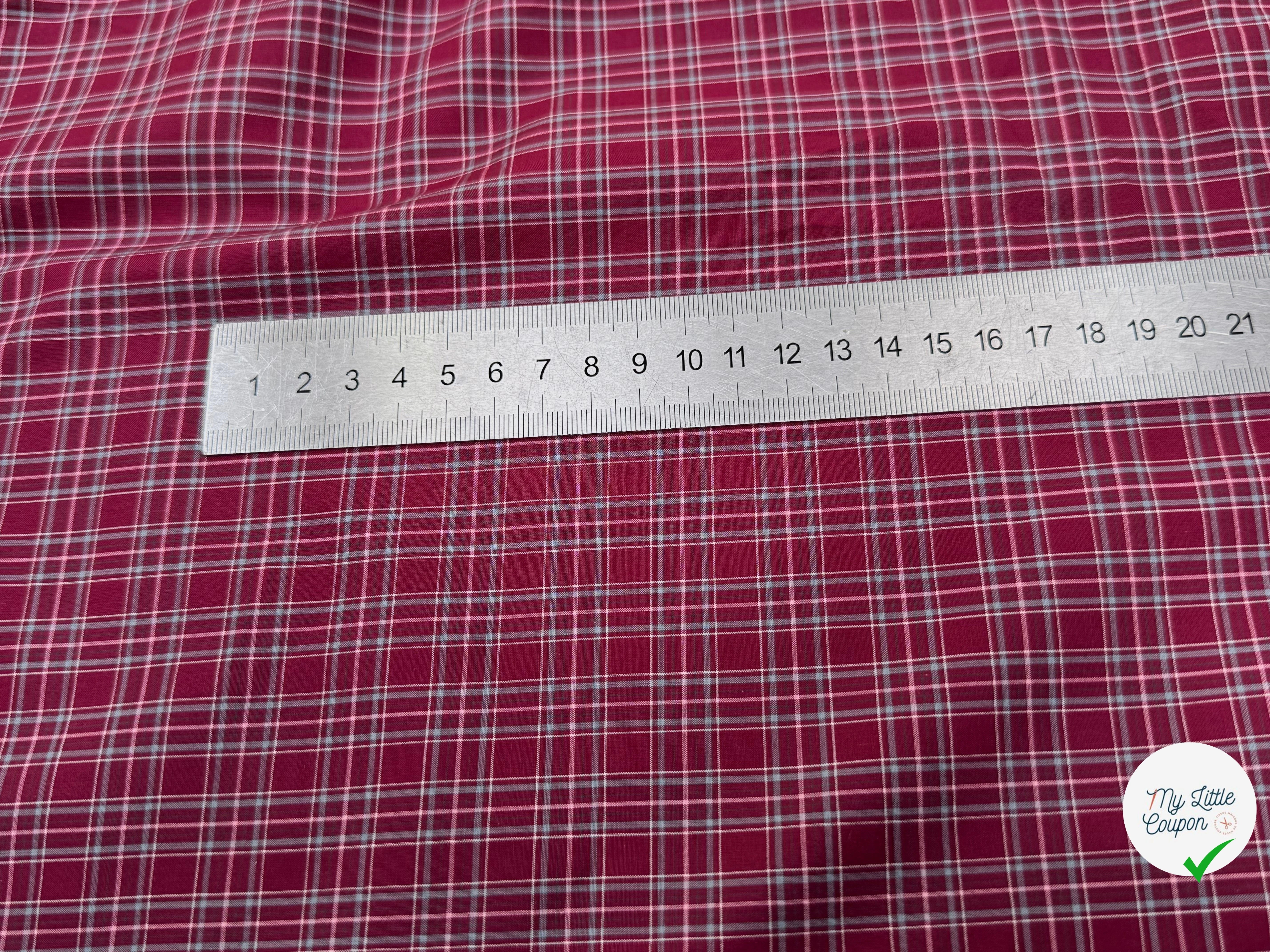 COTON CHEMISE À CARREAUX BORDEAUX - My Little Coupon