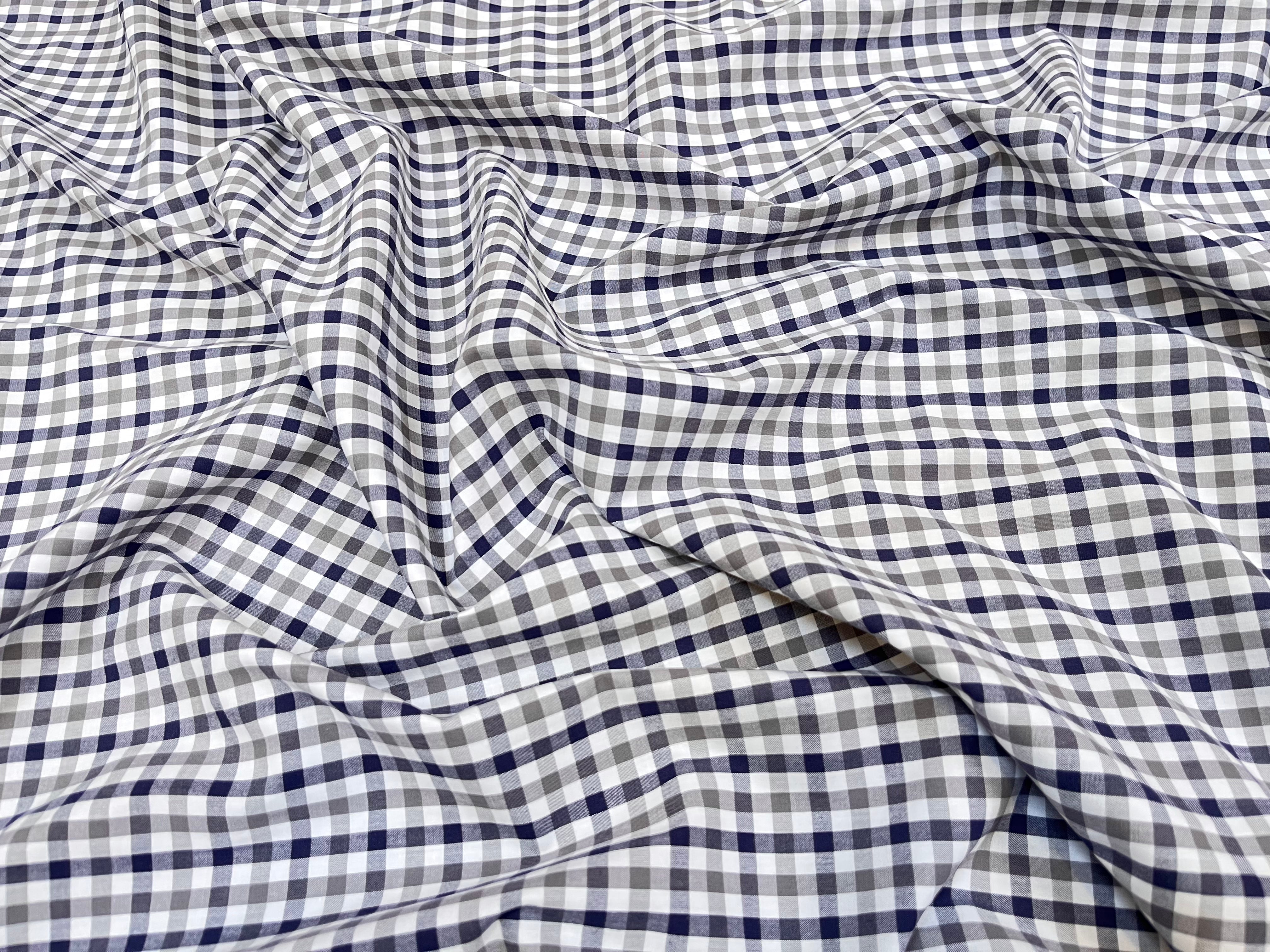 COTON CHEMISE CARREAUX BLANC GRIS BLEU - My Little Coupon