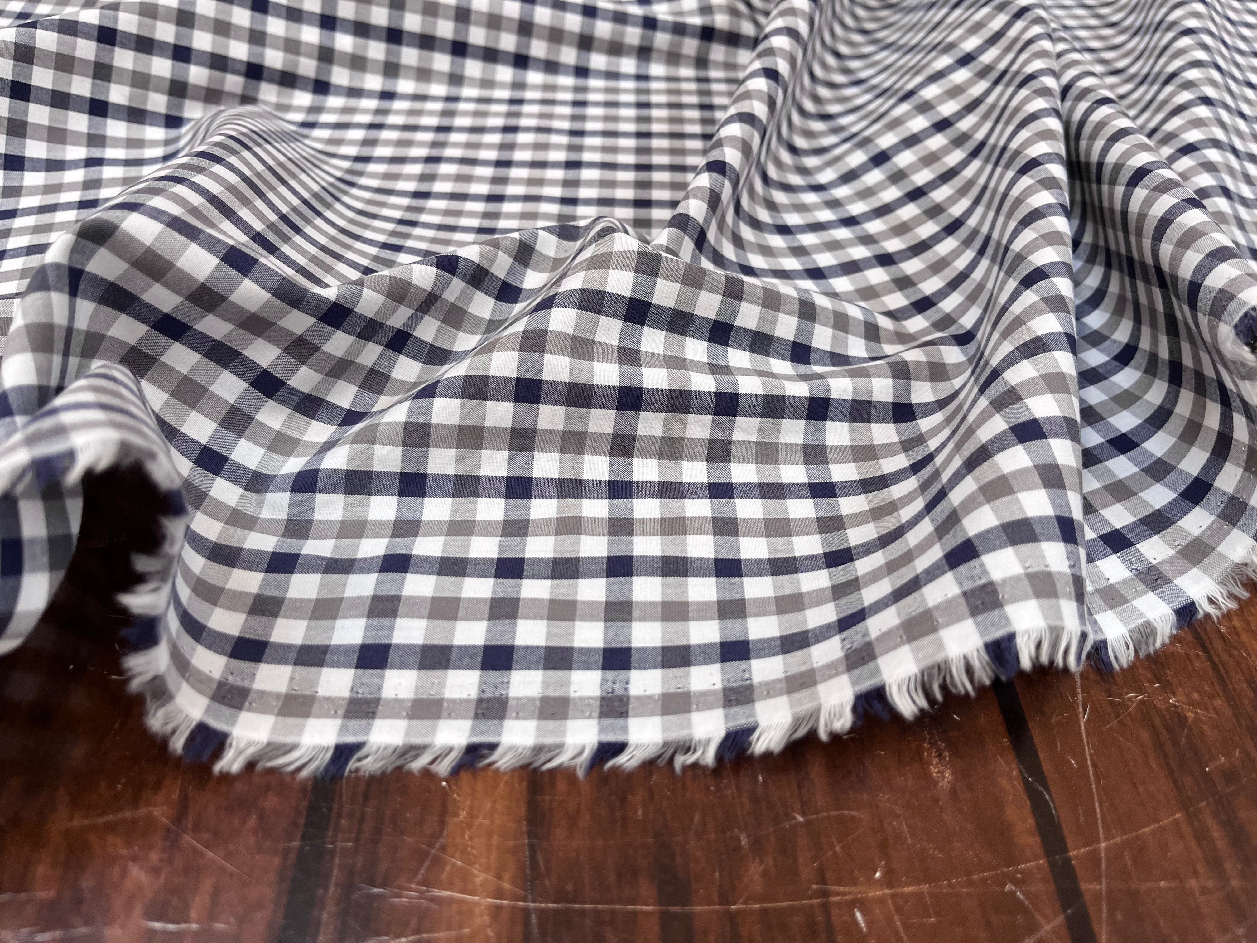 COTON CHEMISE CARREAUX BLANC GRIS BLEU - My Little Coupon