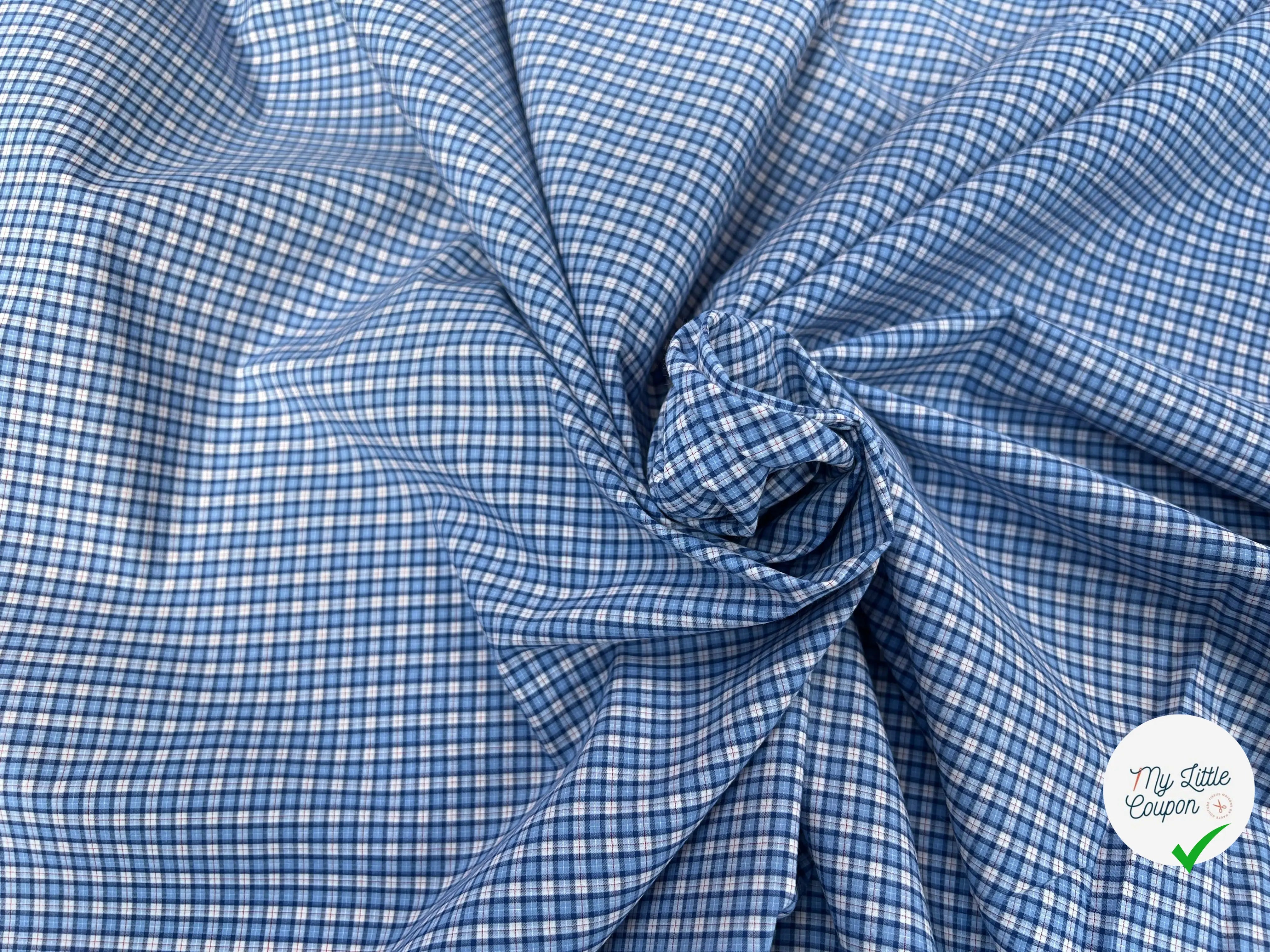 COTON CHEMISE CARREAUX BLEU BLANC ROUGE - My Little Coupon