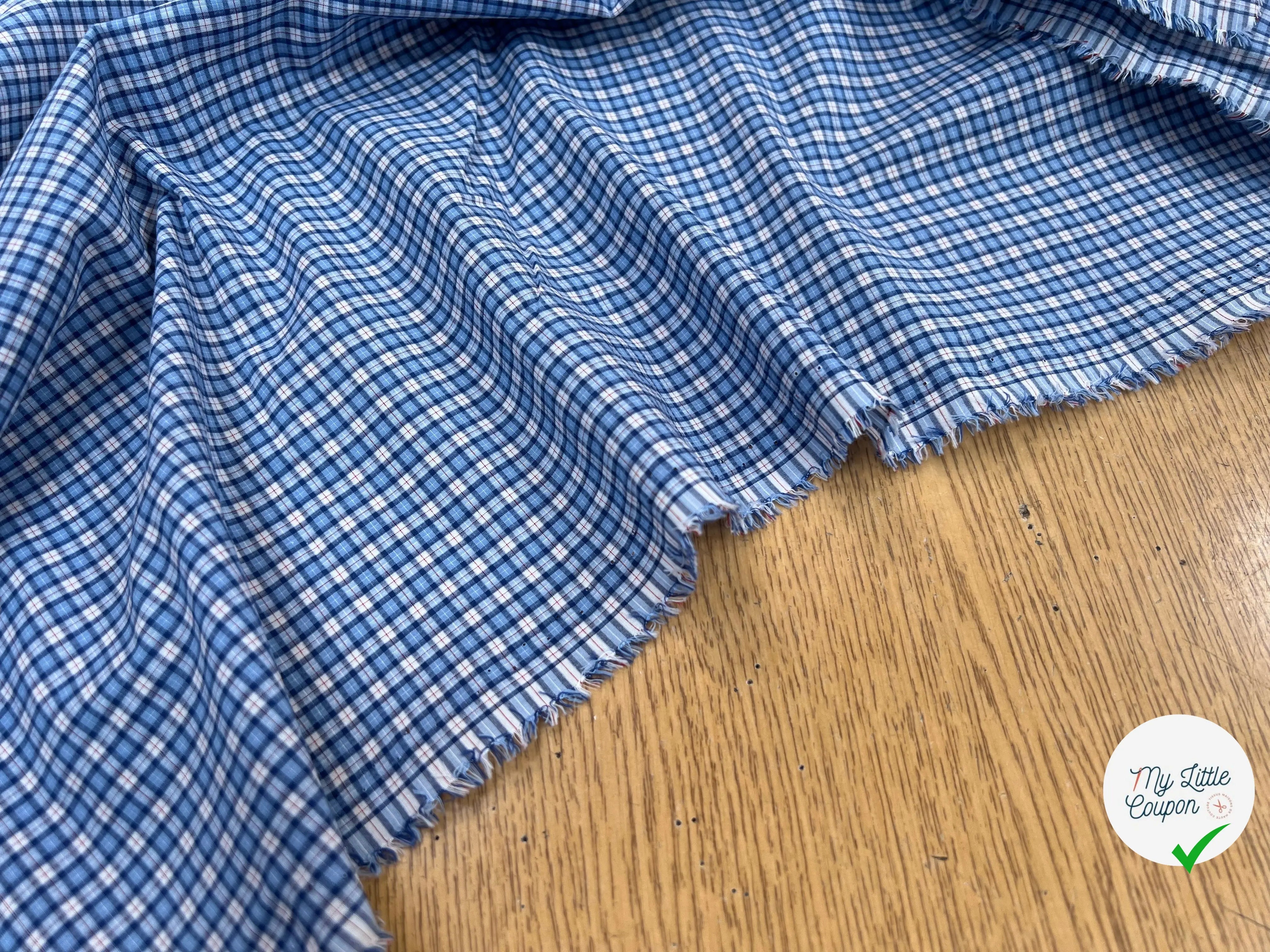 COTON CHEMISE CARREAUX BLEU BLANC ROUGE - My Little Coupon