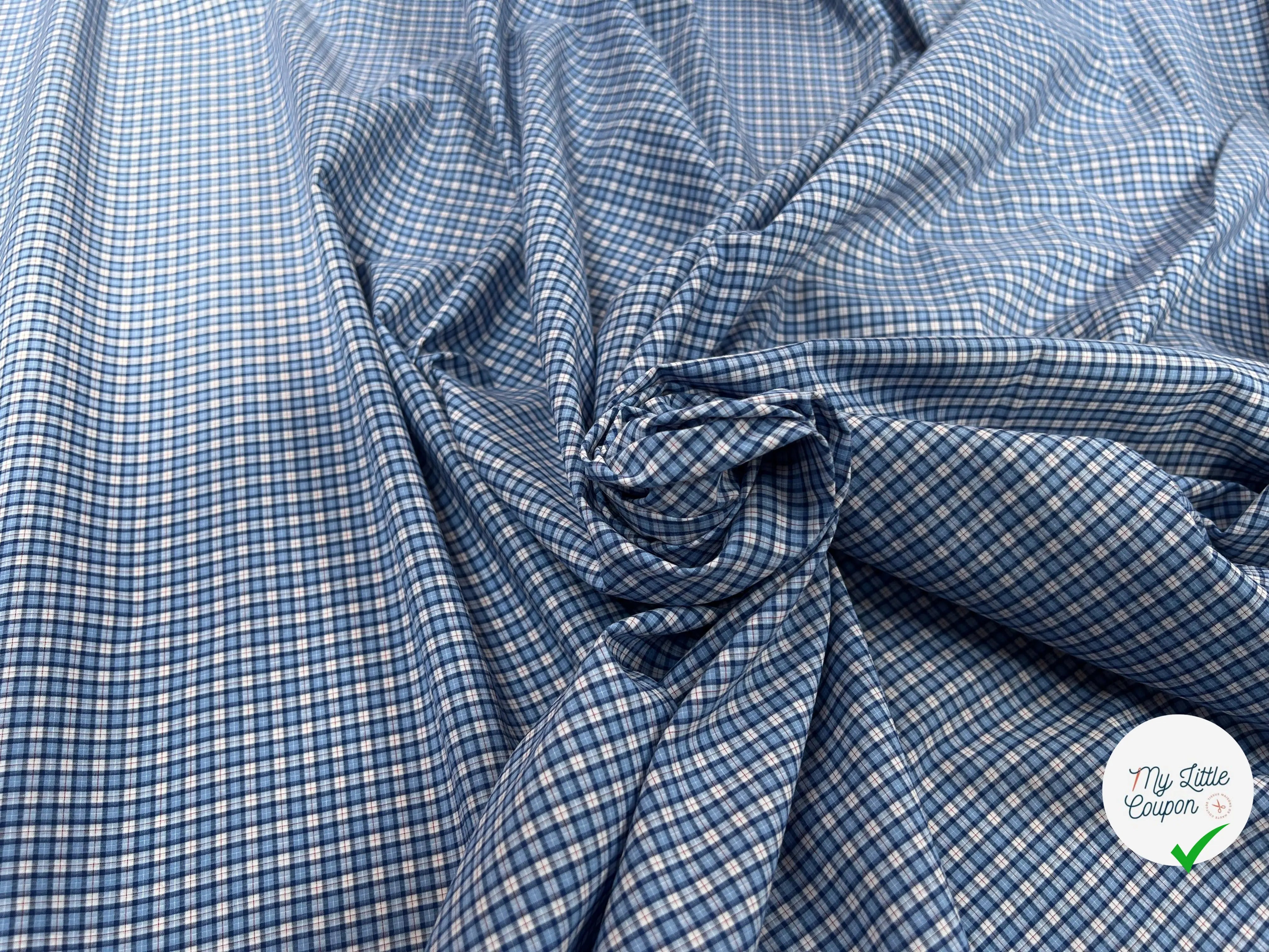 COTON CHEMISE CARREAUX BLEU BLANC ROUGE - My Little Coupon
