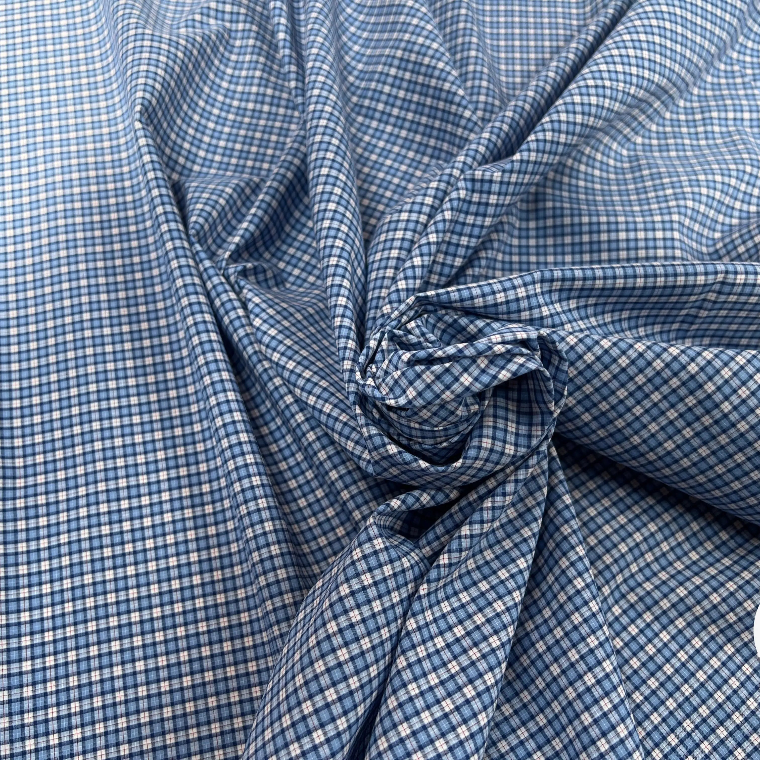 COTON CHEMISE CARREAUX BLEU BLANC ROUGE - My Little Coupon