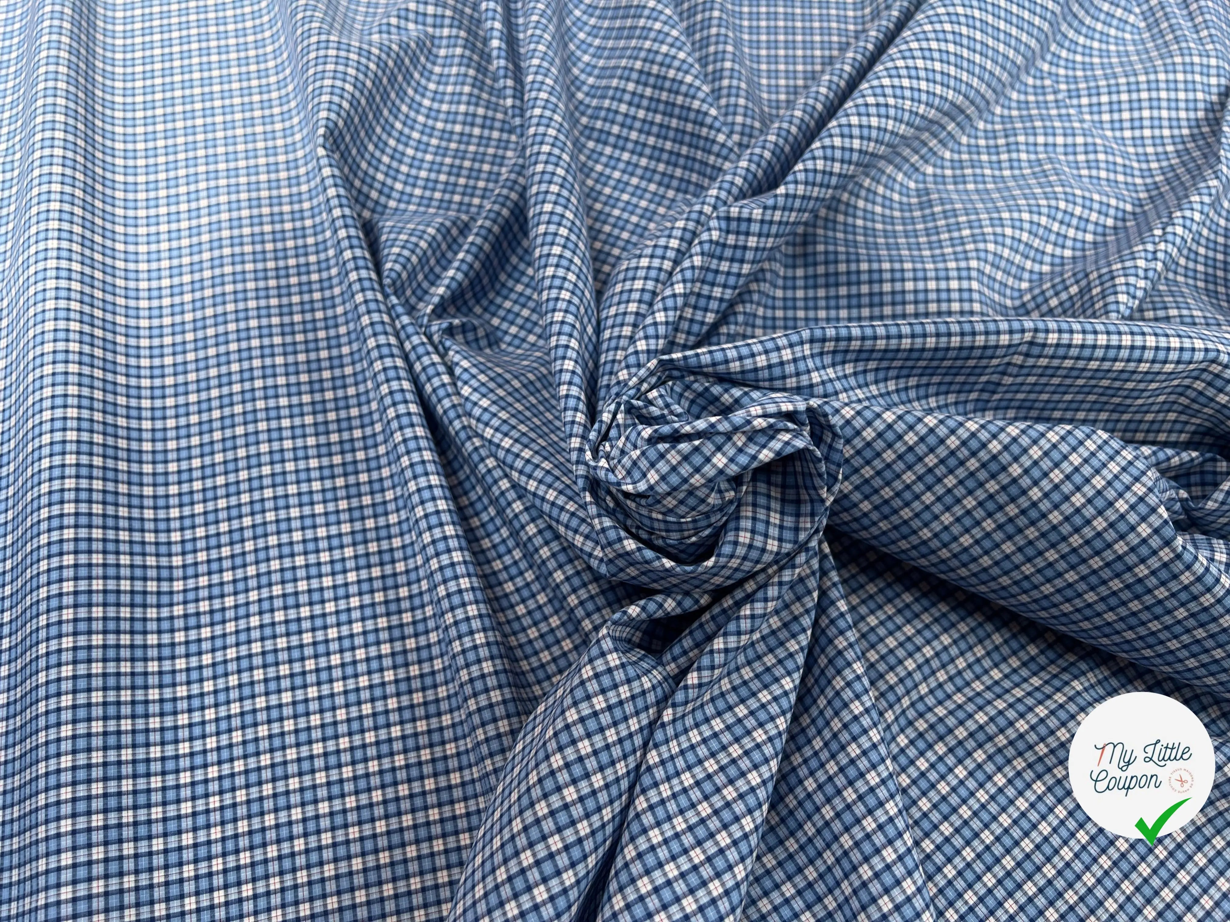 COTON CHEMISE CARREAUX BLEU BLANC ROUGE - My Little Coupon