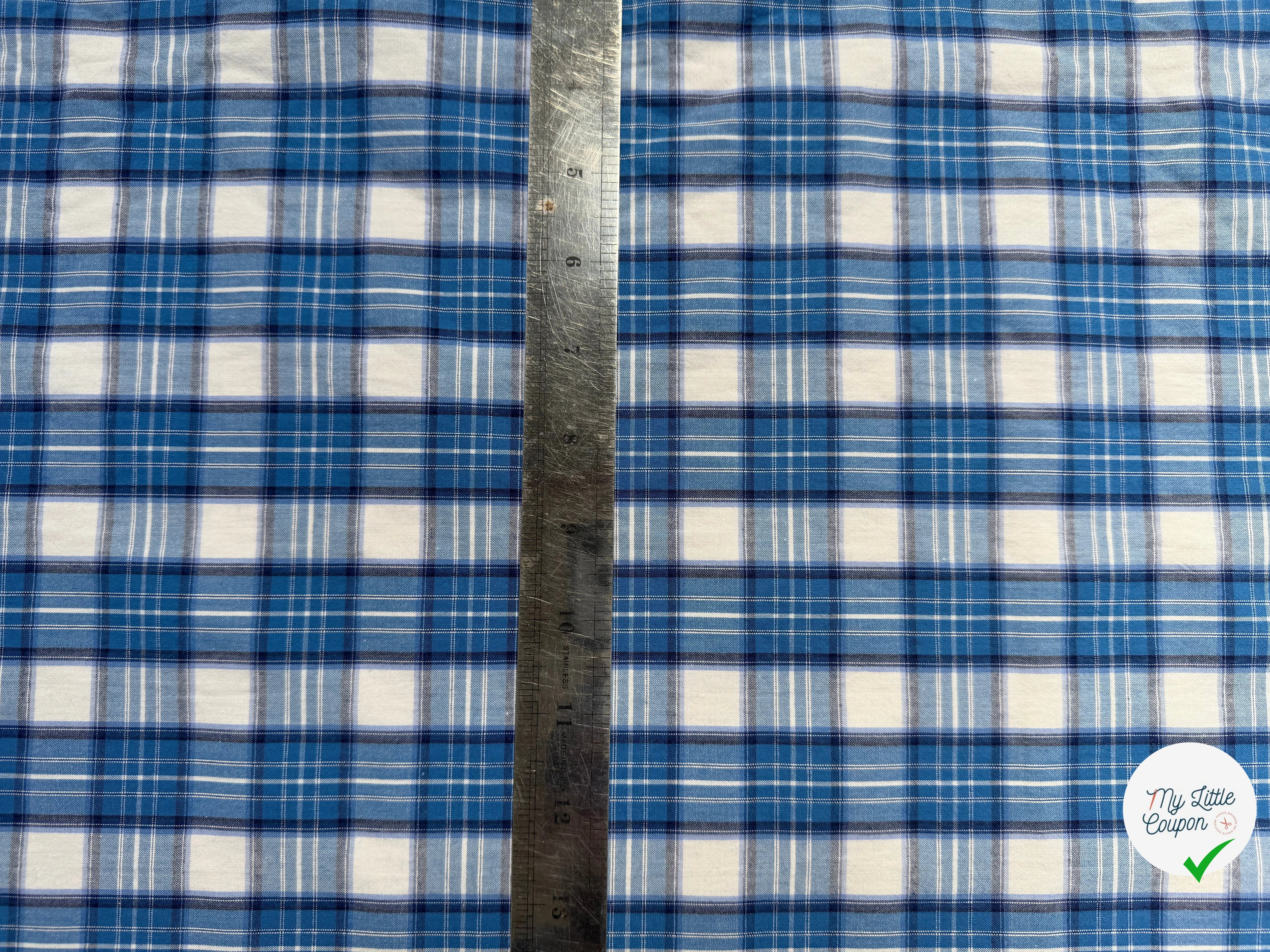 COTON CHEMISE CARREAUX DIVERS BLEU - My Little Coupon
