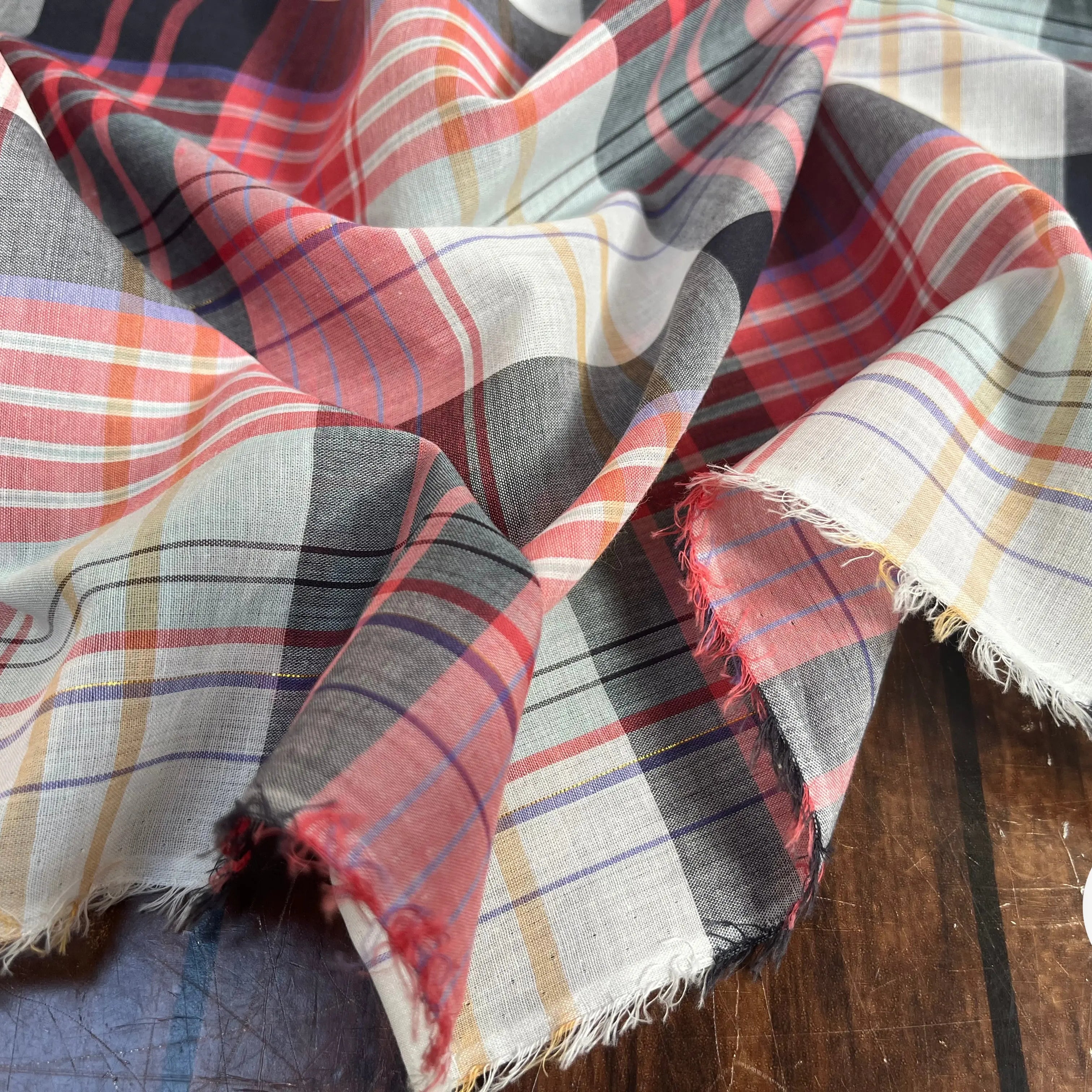 COTON CHEMISE CARREAUX ROUGE MULTICOLORE - My Little Coupon