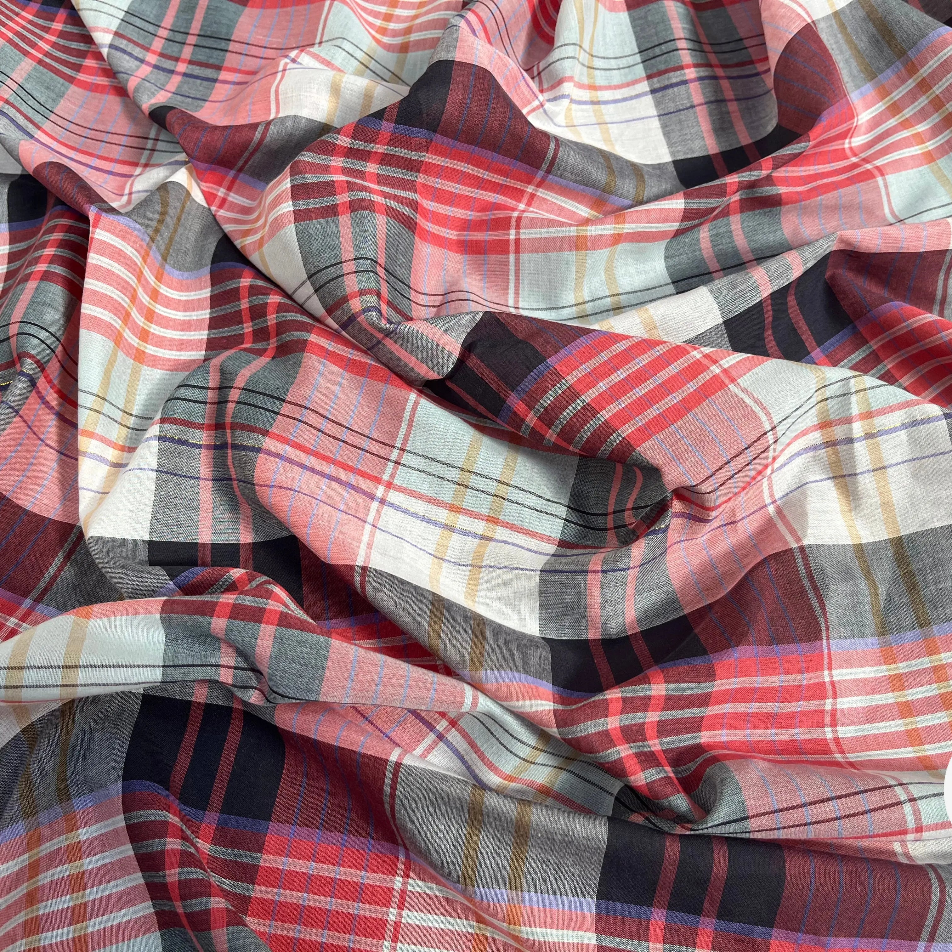 COTON CHEMISE CARREAUX ROUGE MULTICOLORE - My Little Coupon