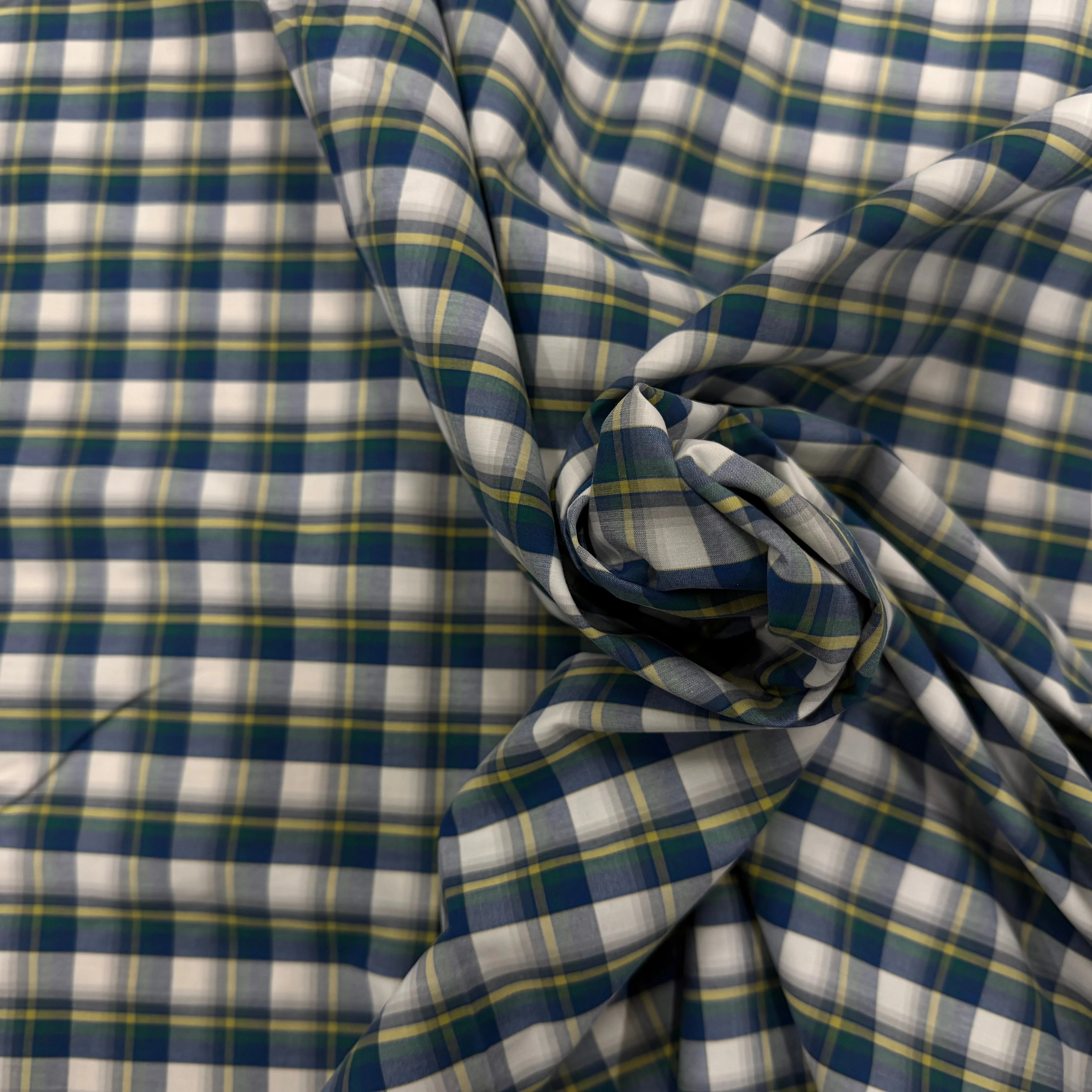 COTON CHEMISE CARREAUX VERT JAUNE - My Little Coupon